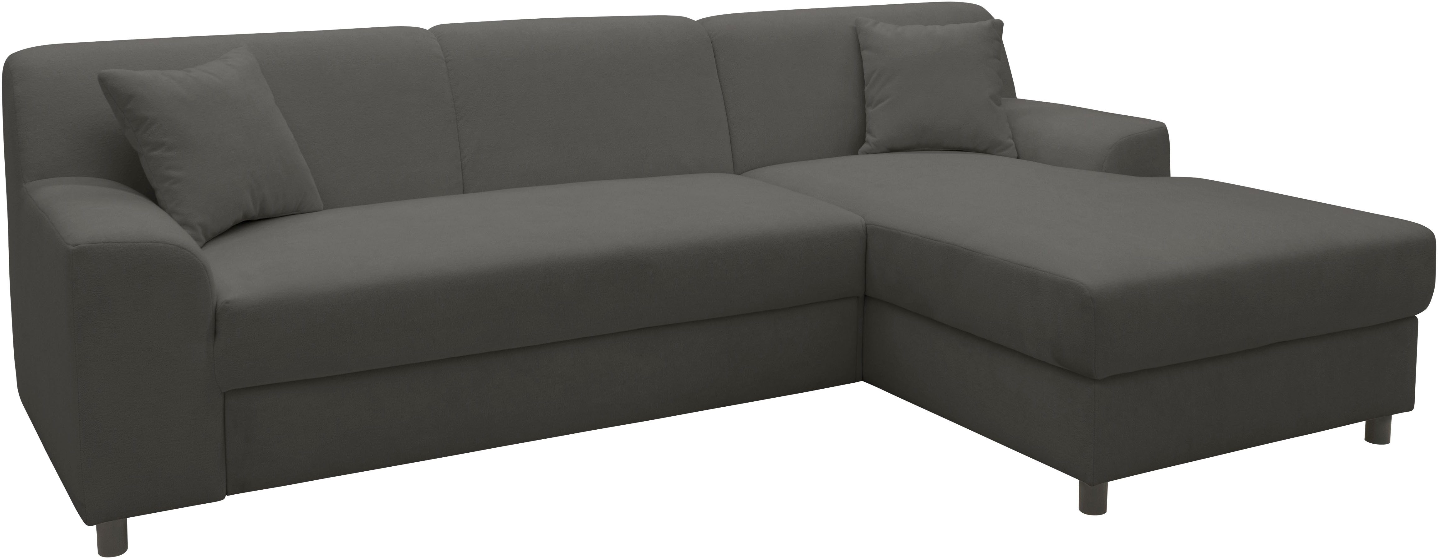 INOSIGN Hoekbank Turah 2, L-vorm, in Cord en waterafstotende microvezel, Vering B/D/H: 241/146/79 cm, incl. sierkussen, optioneel met bedfunctie