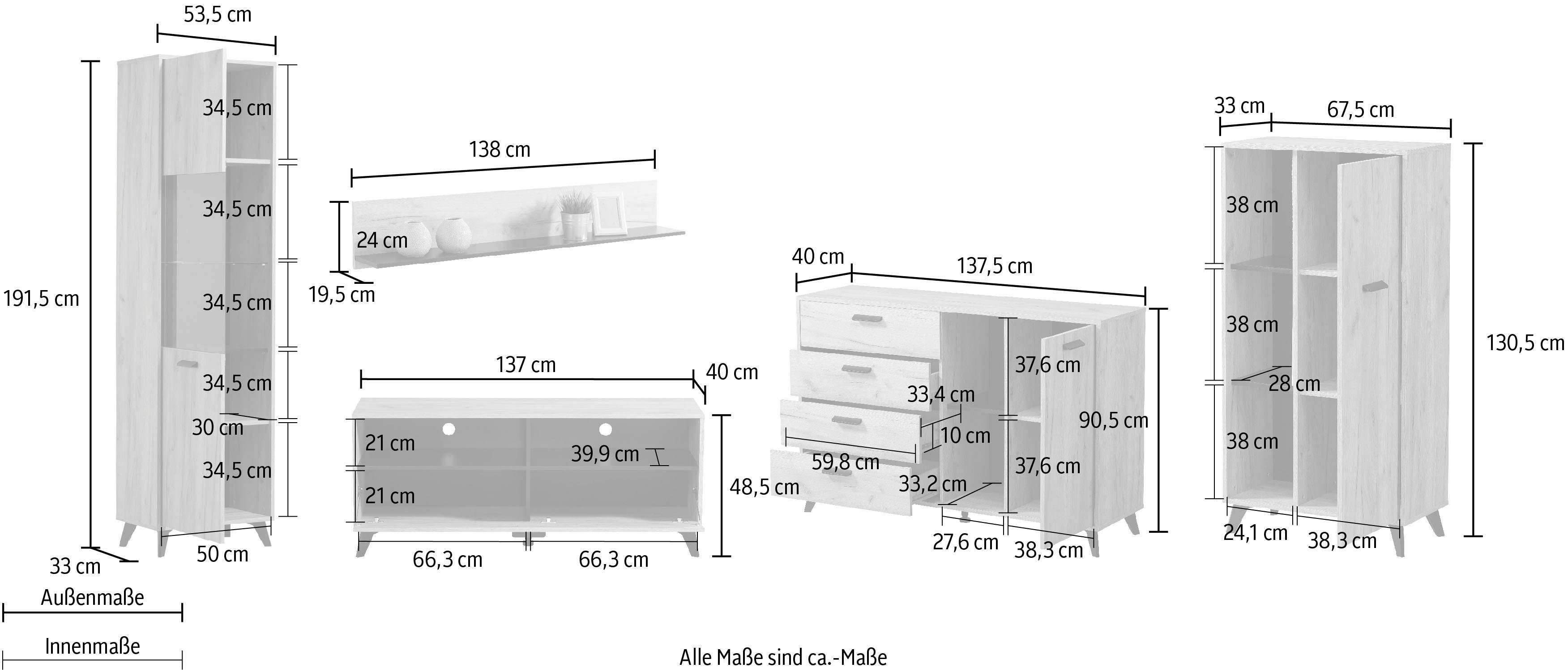 INOSIGN Wandmeubel Umbria (set, 5-delig)