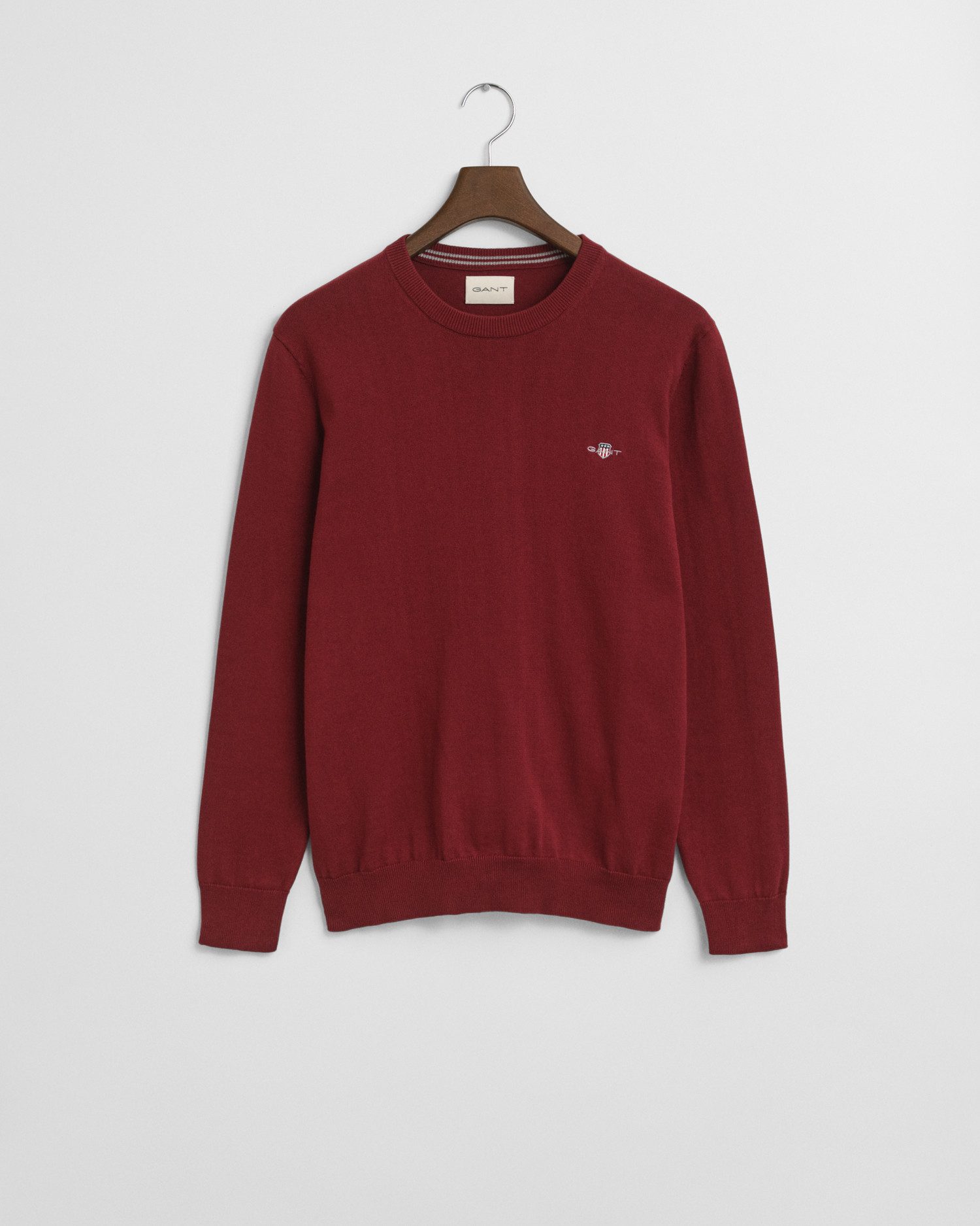 Gant Trui met ronde hals CLASSIC COTTON C-NECK Premium breipullover van zachte 100% katoen, overgangspullover