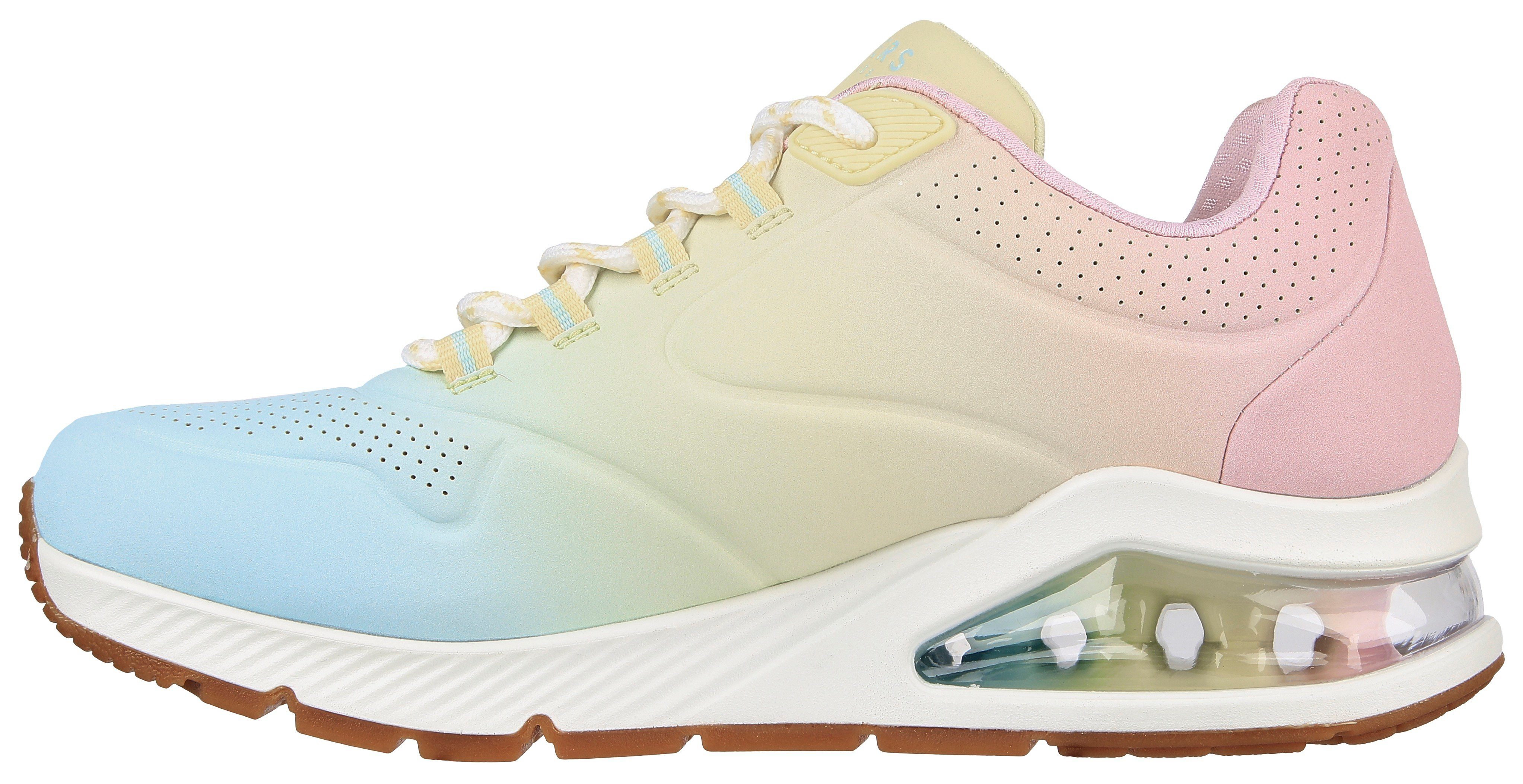 Skechers Sneakers UNO 2 OMBRE AWAY in heldere kleurcombinatie, vrijetijdsschoen, lage schoen, veterschoen