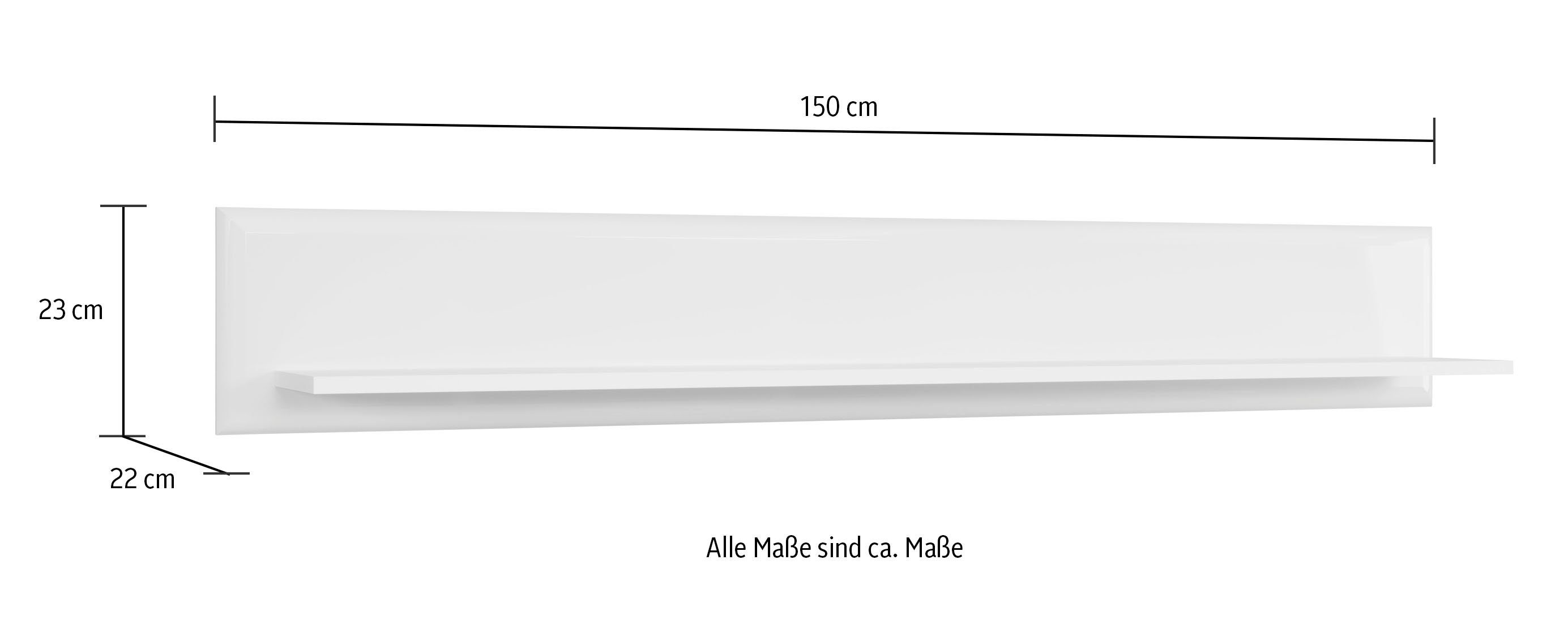 INOSIGN Wandrek Graz Afmetingen opgebouwd (BxDxH in cm): 150x23x22 - Hoogglans fronten (1 stuk)
