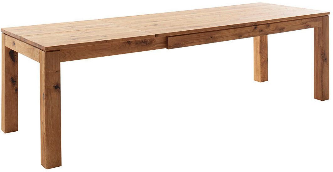 MCA furniture Eettafel ETNA 4-poot tafel Massief hout, doorlopende lamel, blokvoet 10x10 cm, tafelblad 2,5 cm