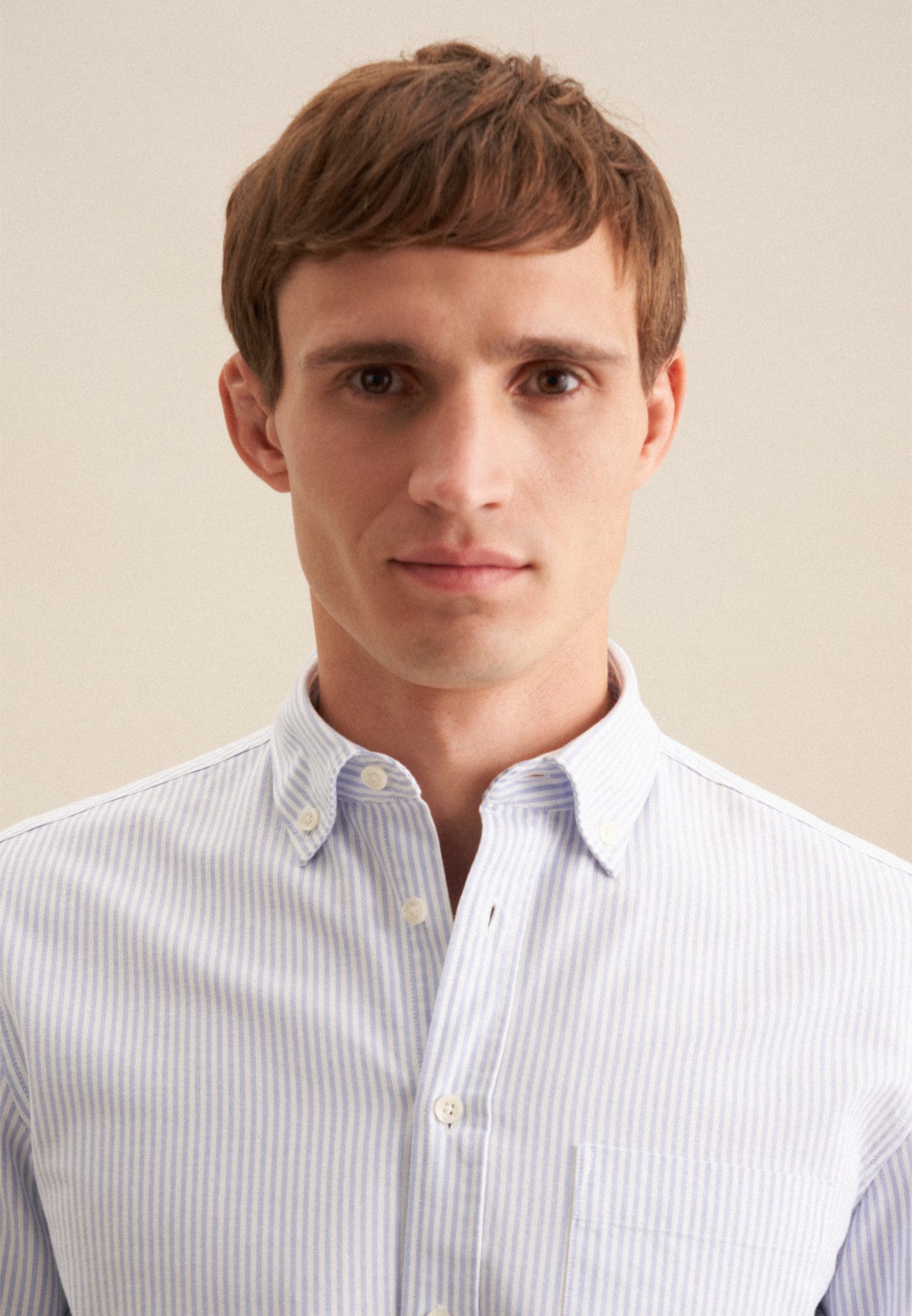 seidensticker Businessoverhemd Slim 1/1 Button-down kraag gestreept