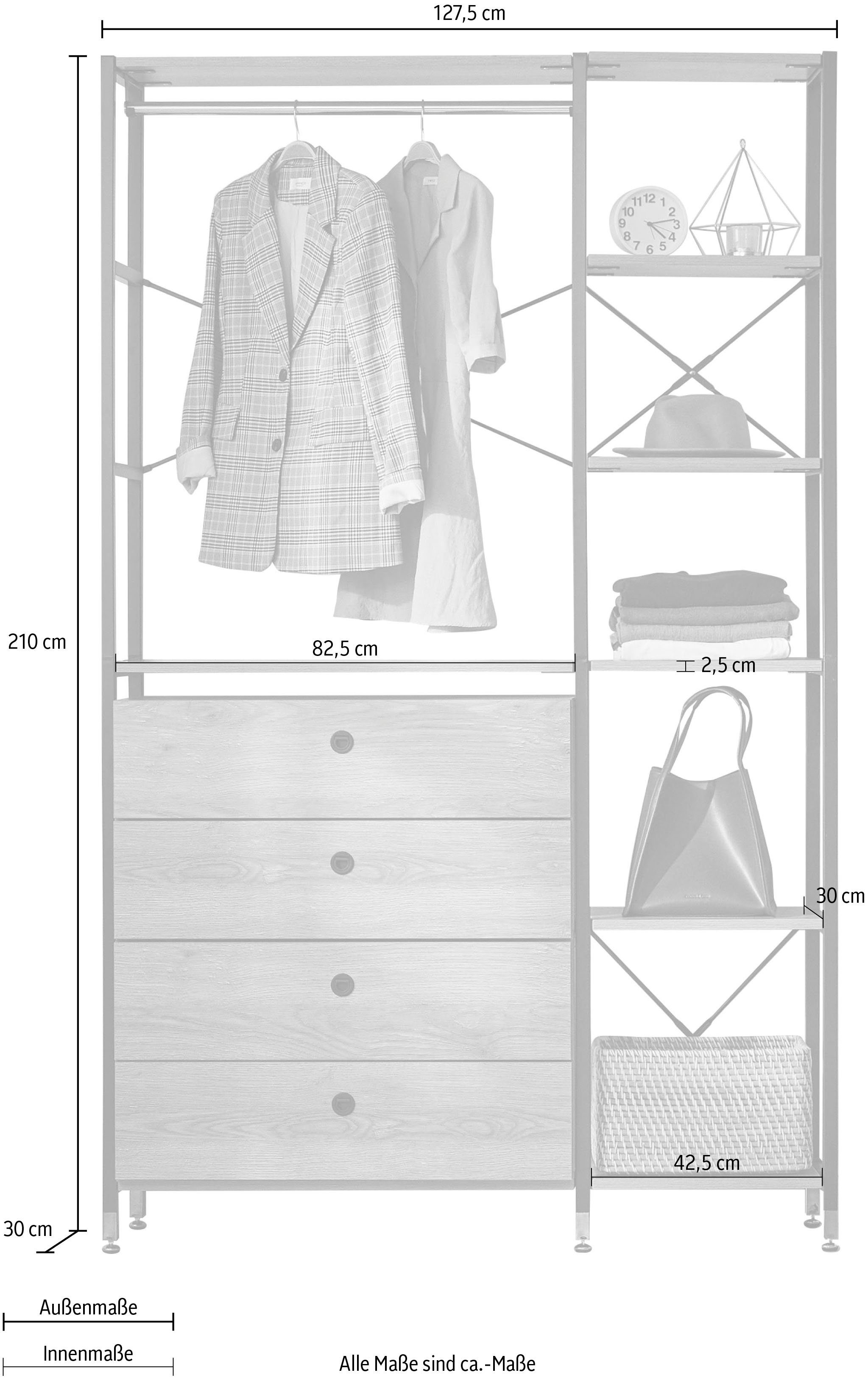 INOSIGN Multifunctionele kast Connor veelzijdig, geschikt voor alle ruimtes, breedte 127,50 cm