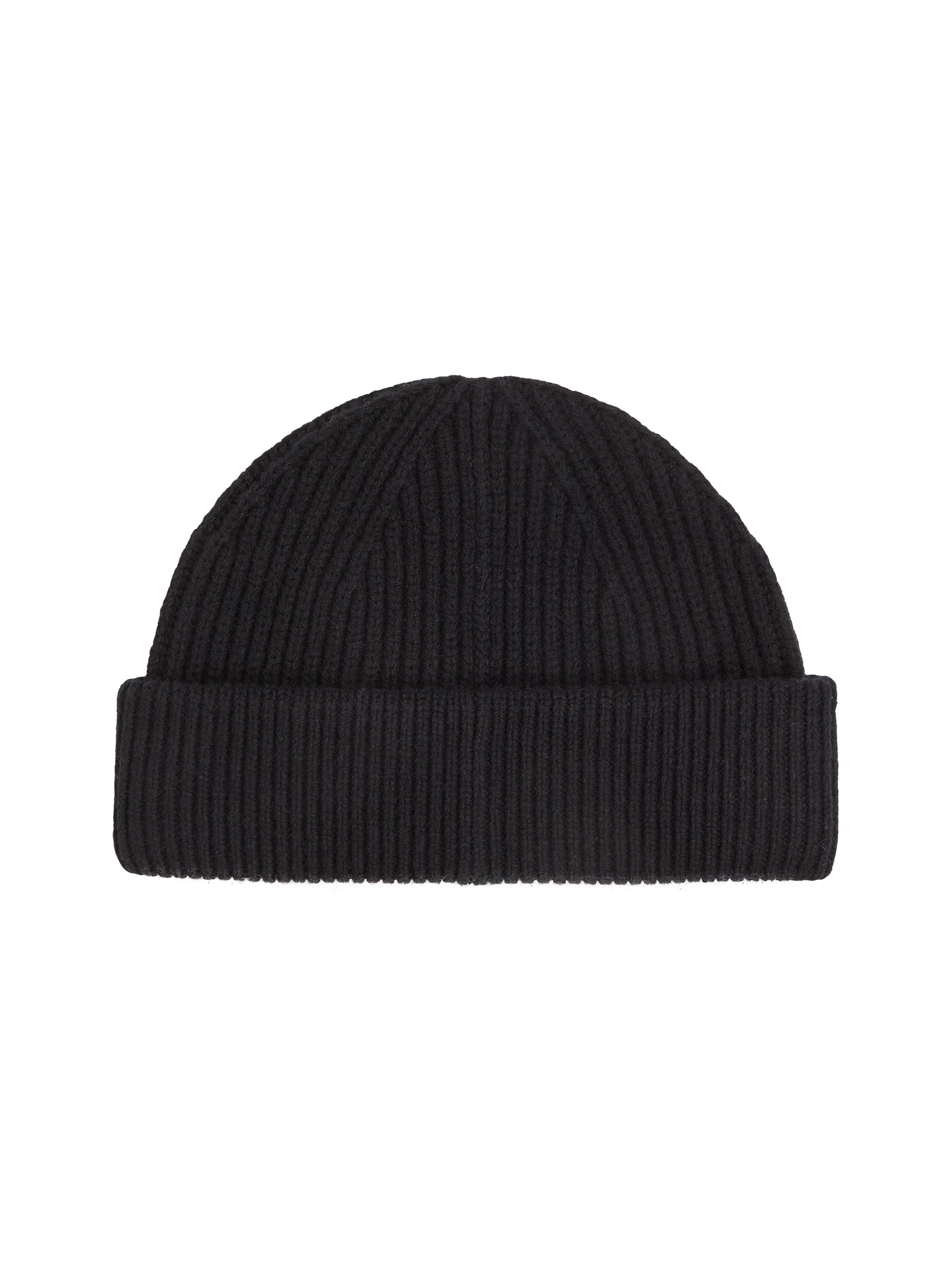 Calvin Klein Beanie WOOL DOCKER BEANIE met leren merklabel
