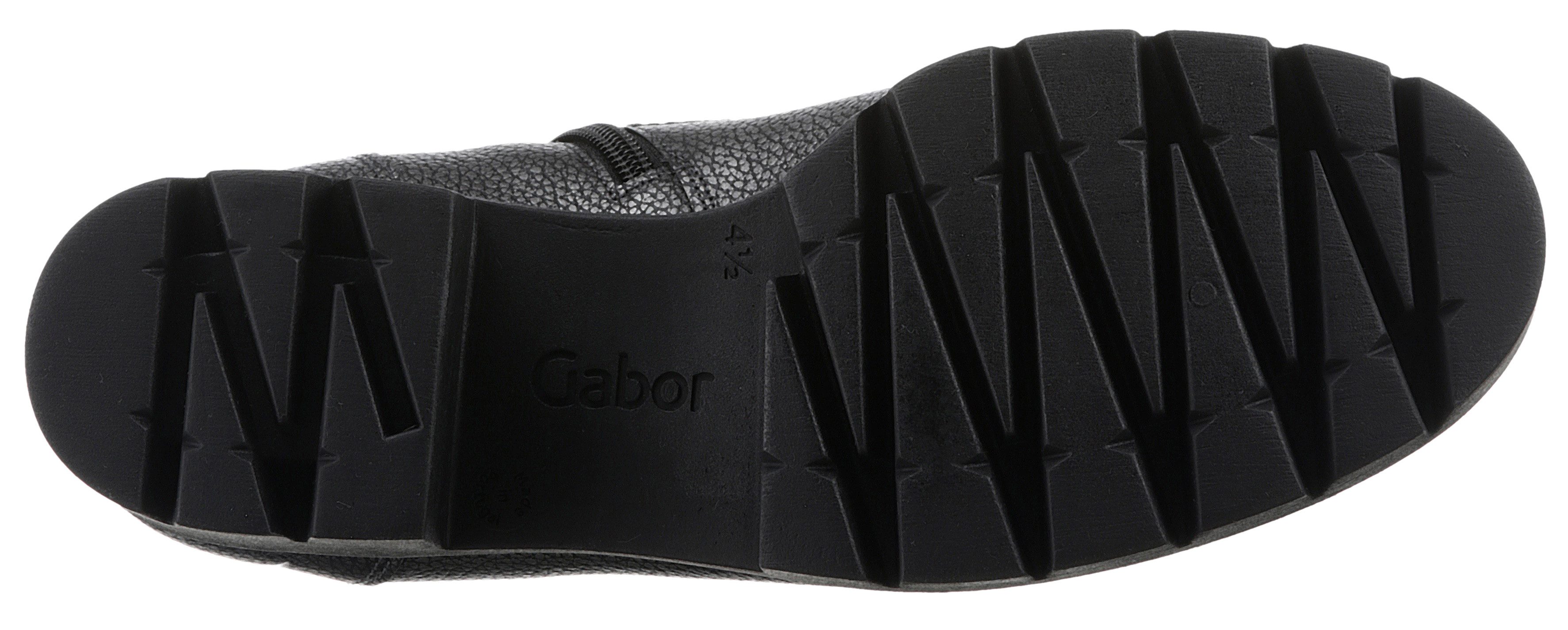 Gabor Veterlaarsjes blokhak, plateau, veterschoenen met metallic-effect