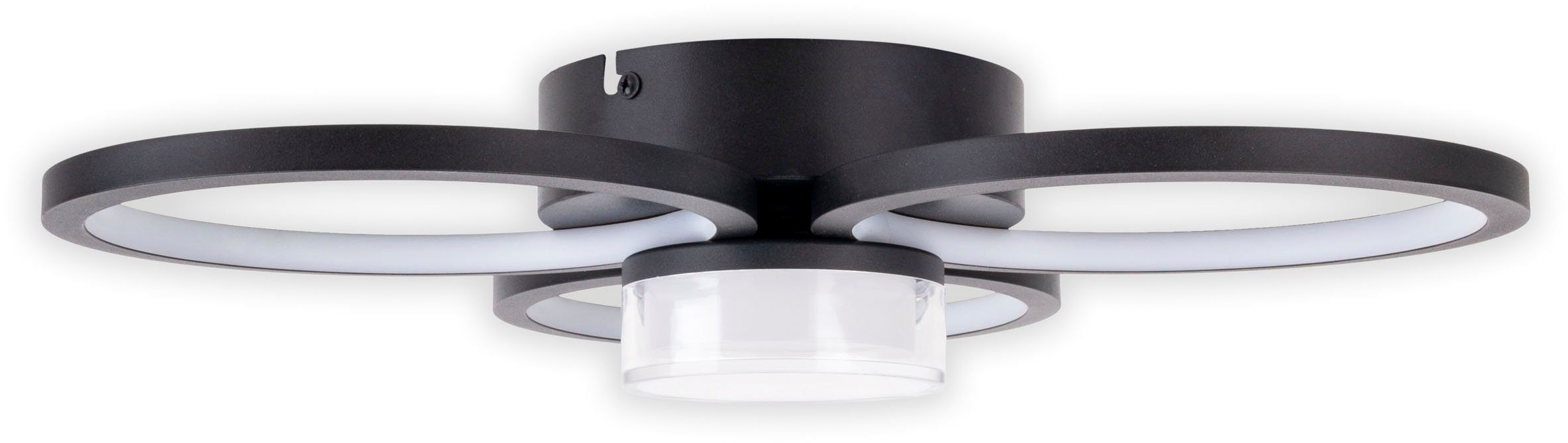 näve Led-plafondlamp Cimo traploos dimbaar via wandschakelaar, lichtkleur warmwit, zwart (1 stuk)