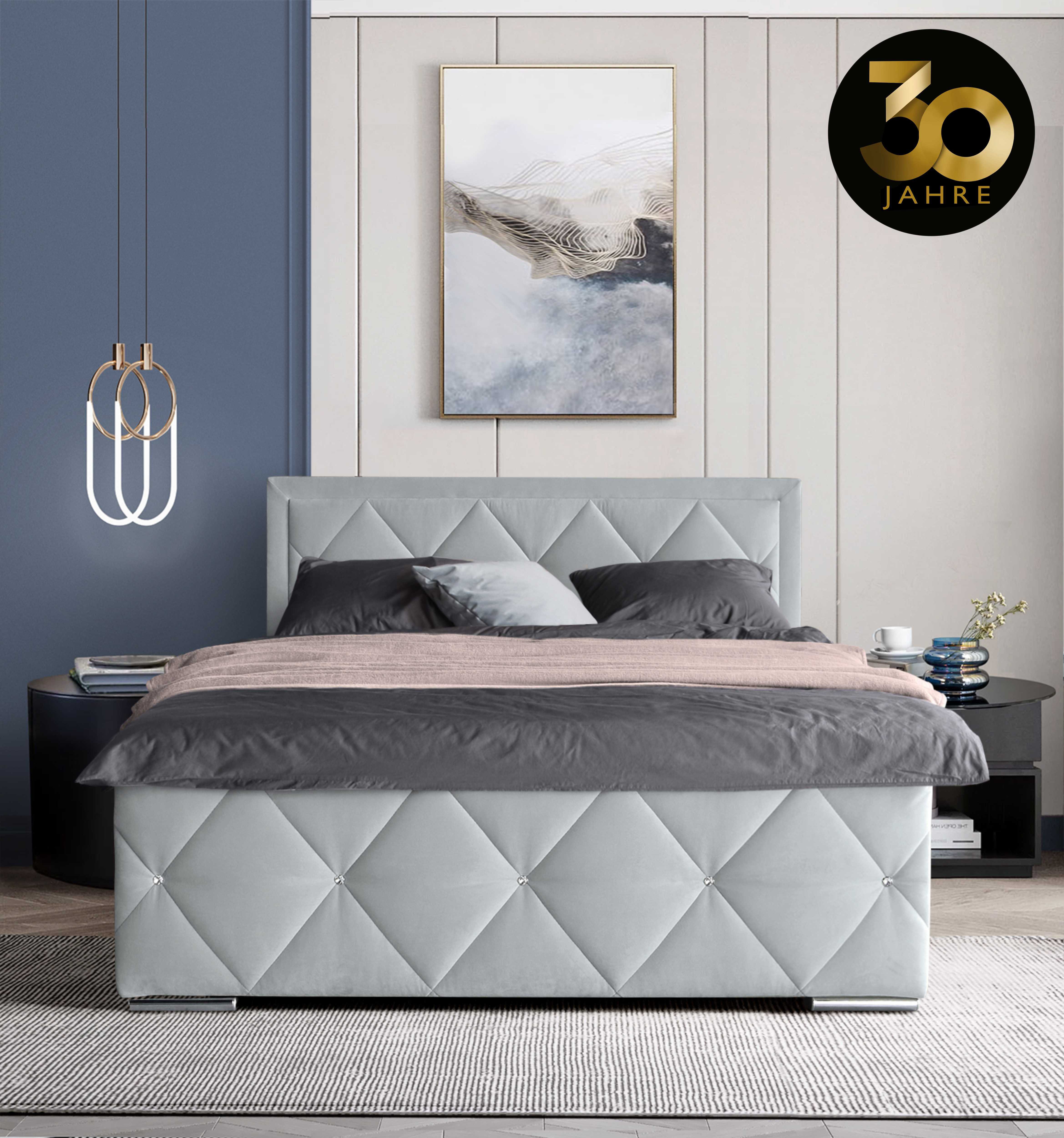 Leonique Boxspring Alfie, bestseller! Inclusief bedlade & topper Optioneel met knoopstiksels of strassstenen, H2, H3 en H4 verkrijgbaar