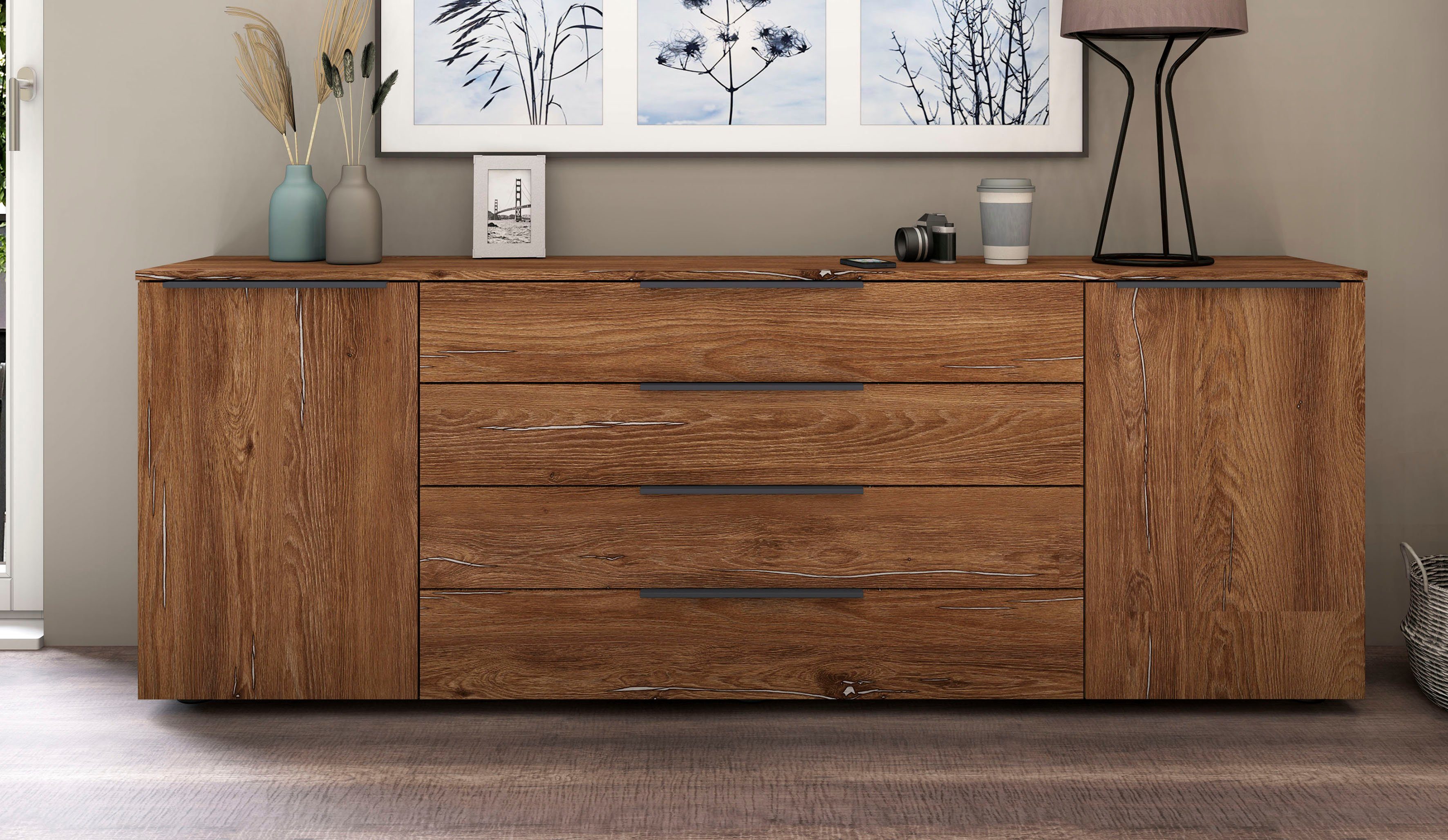 borchardt Möbel Dressoir Tom Breedte 200 cm dressoirs bruin