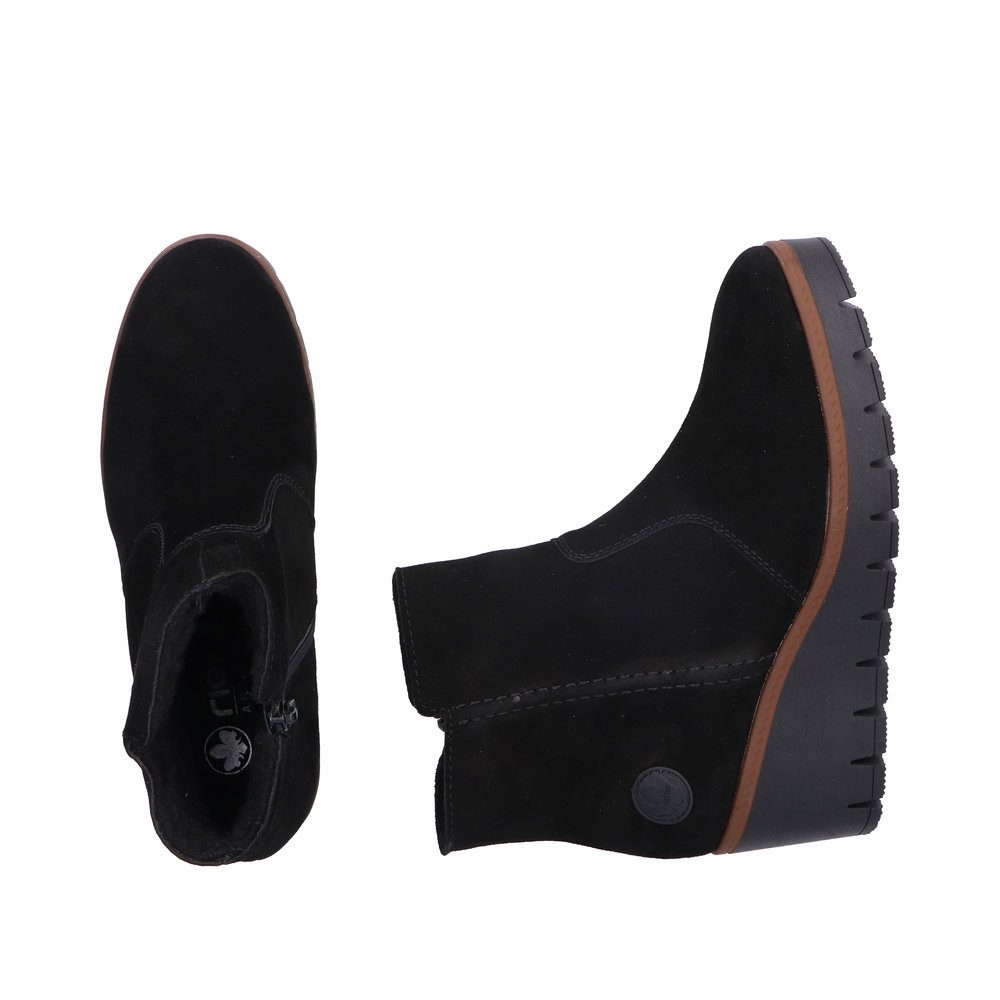 Rieker Winterlaarsjes , wedge boots, basic enkellaars met binnenrits, smalle vorm