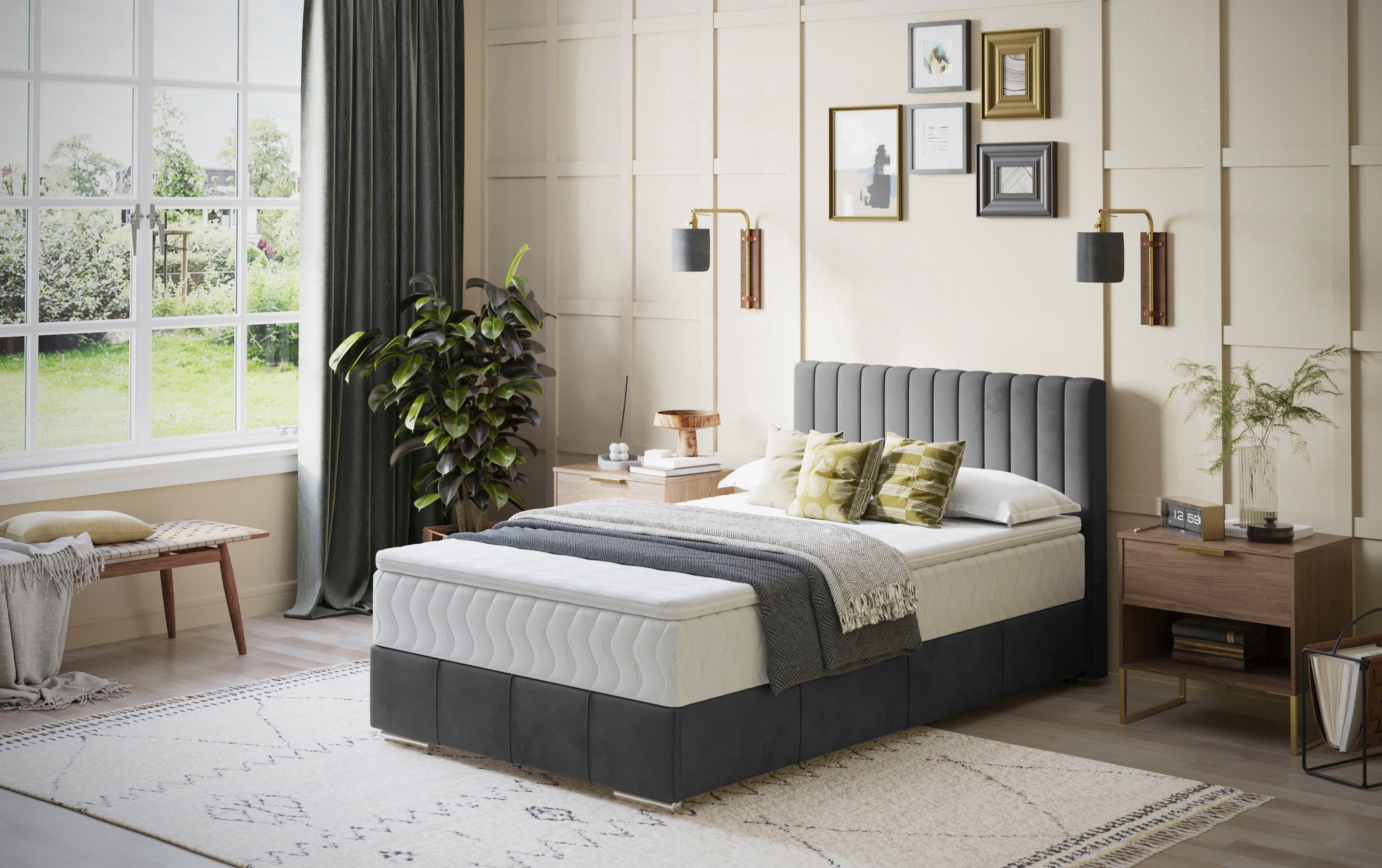 INOSIGN Boxspring Thor mit Bettkasten, inkl. Matratze Topmatras en sierkussen, in verschillende hard