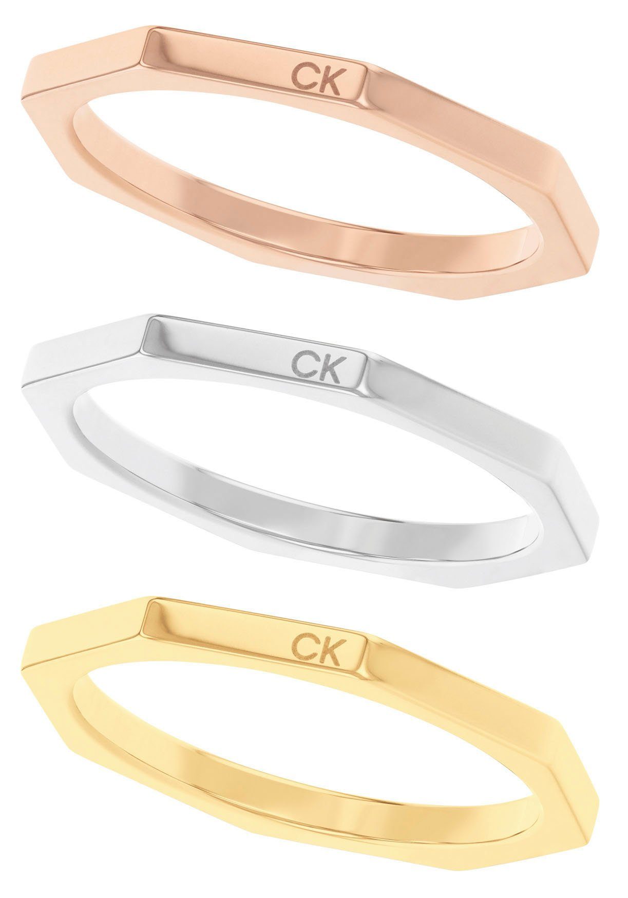 Calvin Klein Ringenset Multipack sieraden roestvrijstalen vinger ringen ringset damesringen SHAPES...