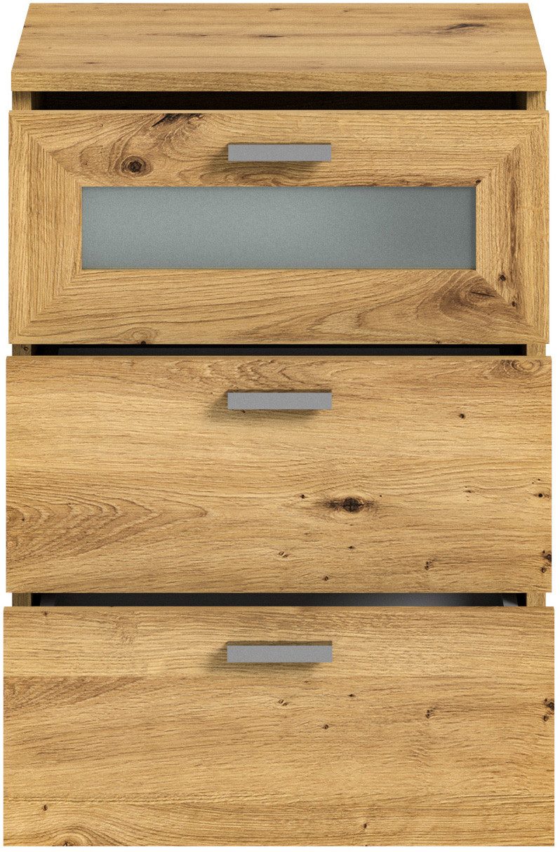 INOSIGN Nachtkastje Onex, breedte 45 cm, met glazen front in de lade, veelzijdig inzetbaar
