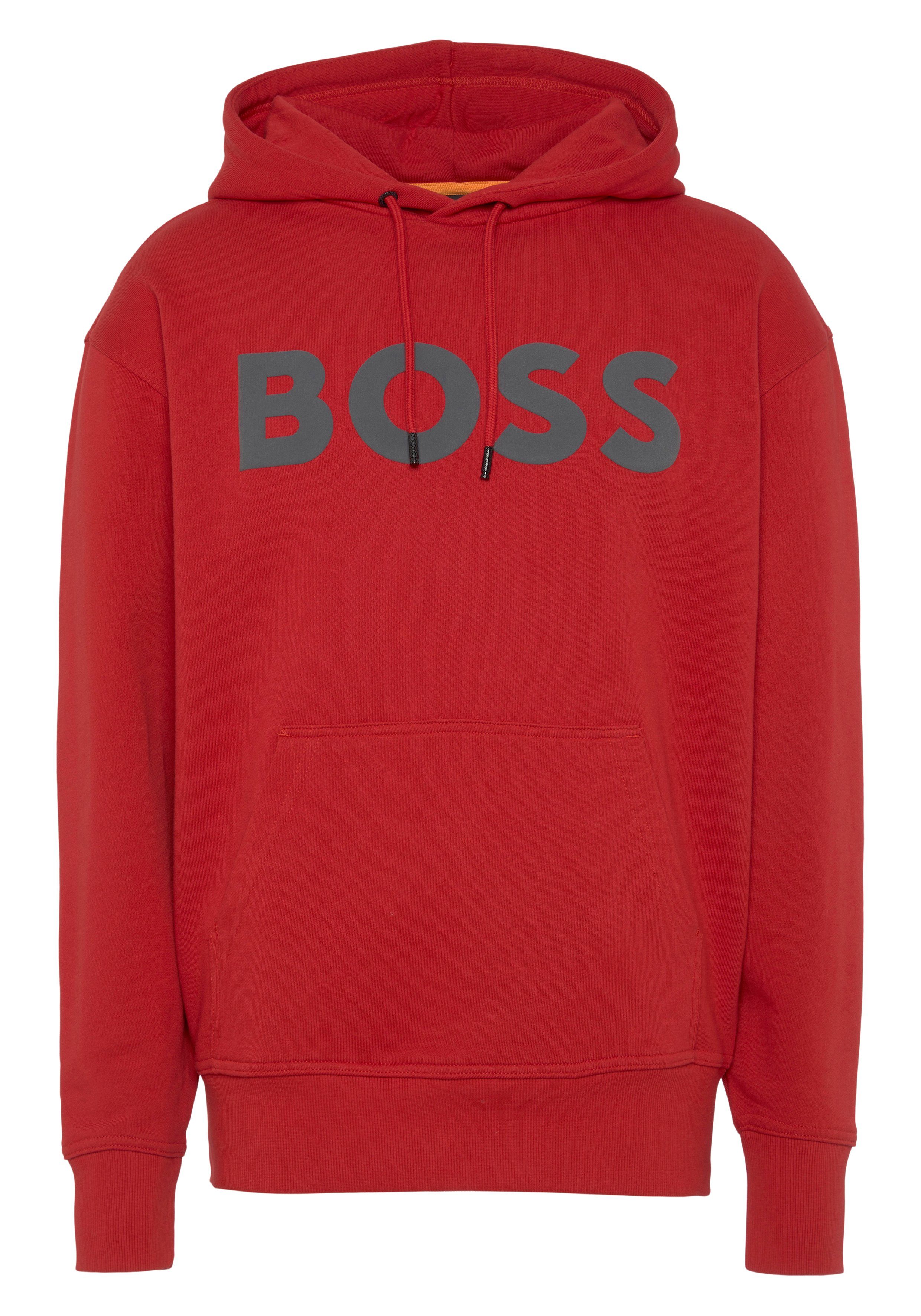 Boss Orange Hoodie WebasicHood met witte logo-opdruk heren sweaters maat M rood