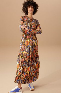 aniston casual maxi-jurk met fantasievolle bloemen en bladeren gedessineerd - nieuwe collectie multicolor