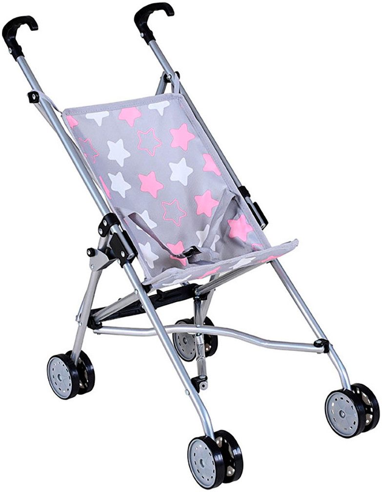 Knorrtoys® Poppenbuggy Sim - star grey pink