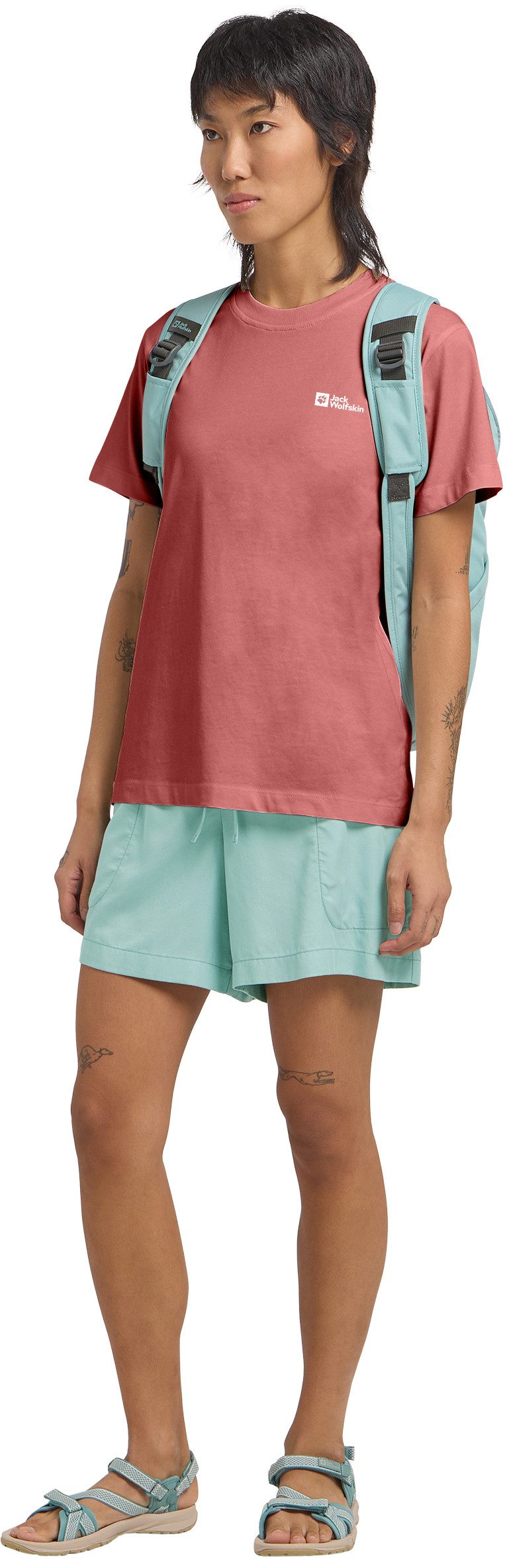 Jack Wolfskin T-shirt ESSENTIAL T W zacht, klassiek t-shirt van ademende bio-katoen