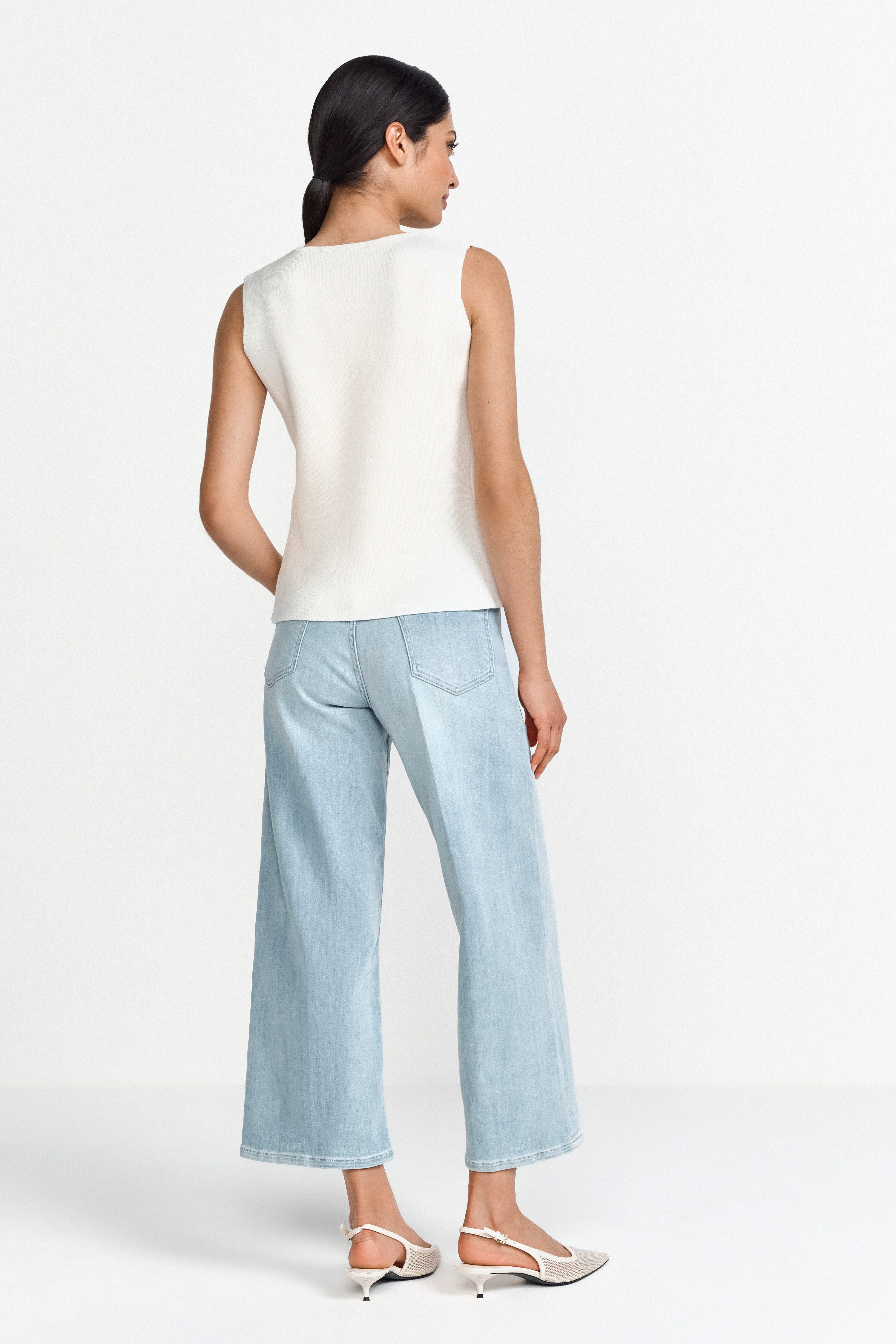 Rich & Royal 7/8 jeans Culotte lichtblauwe satijn denim