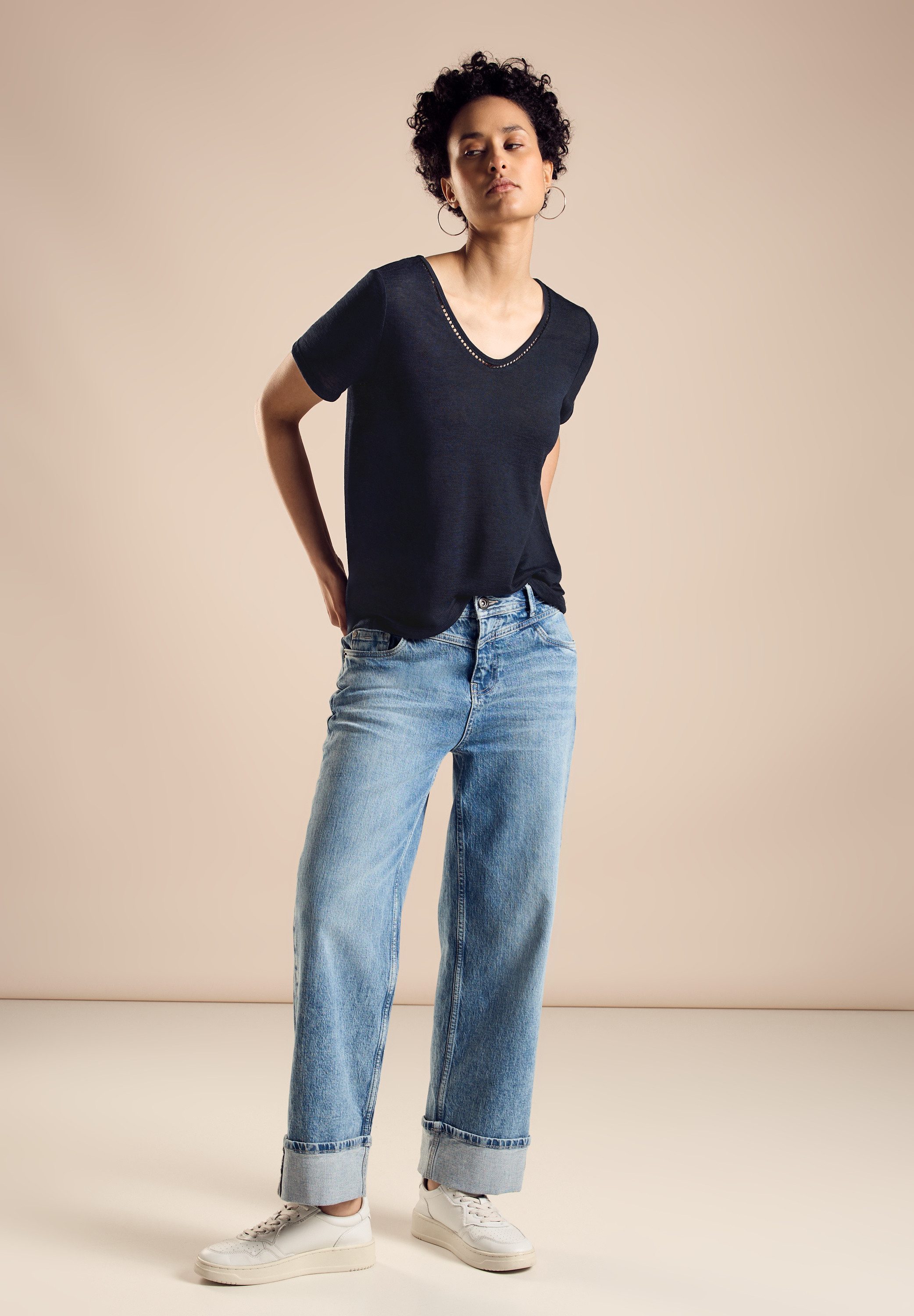 STREET ONE T-shirt met viscose