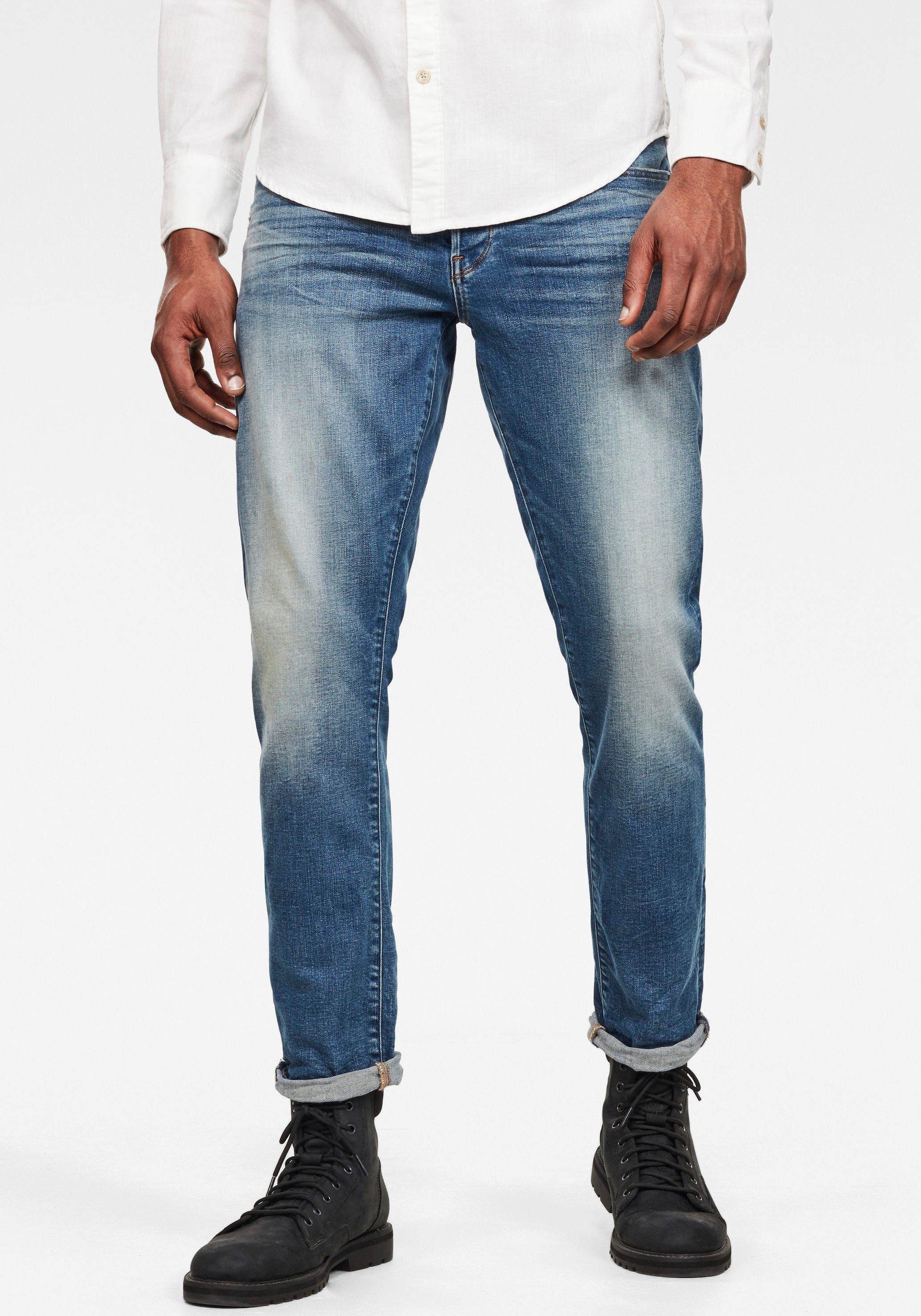 G-Star RAW Regular fit jeans 3301 Straight Tapered heren straight jeans maat 33 blauw