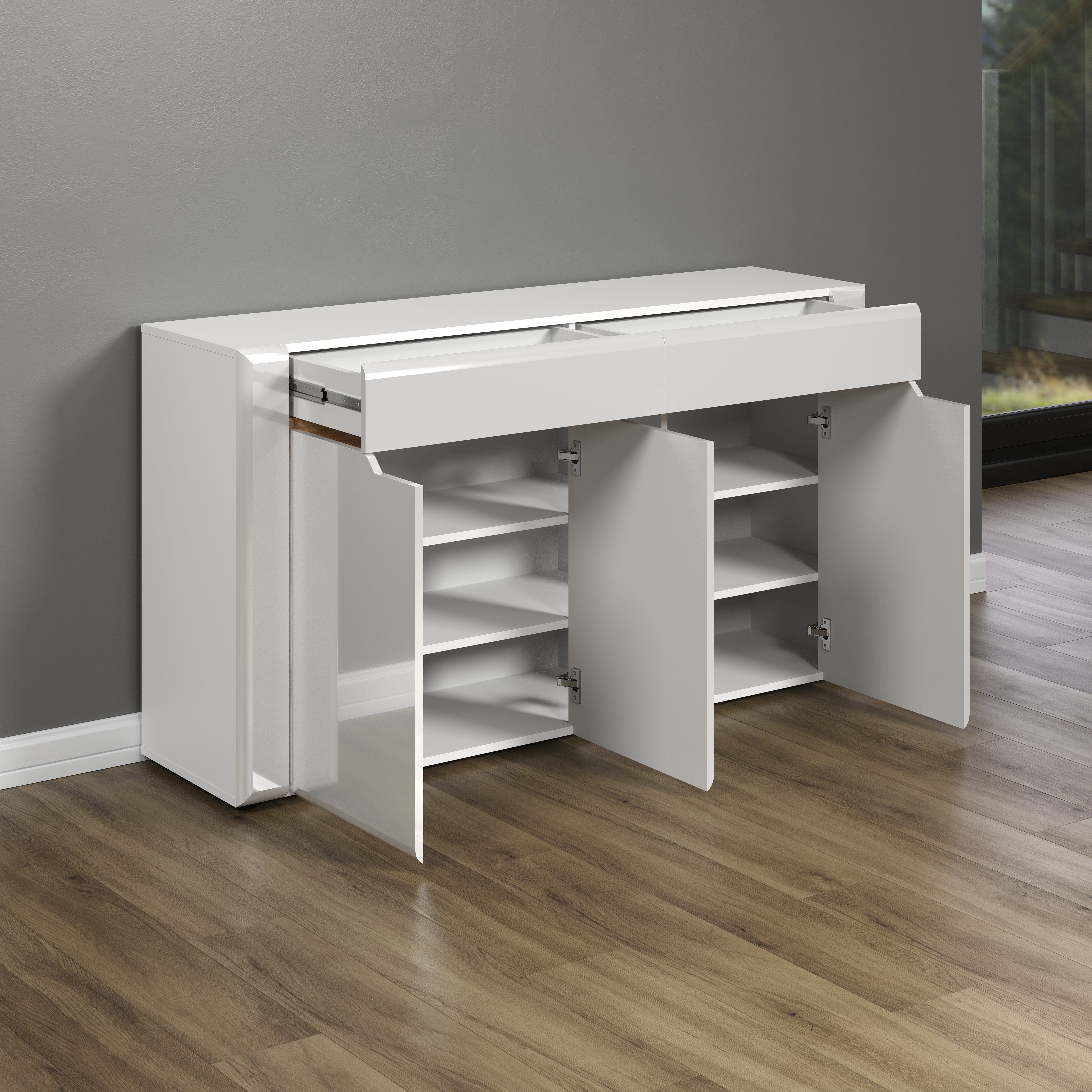 INOSIGN Dressoir Graz Afm. gemonteerd (B/D/H in cm): 150x39x84 - hoogglansfront (1 stuk)