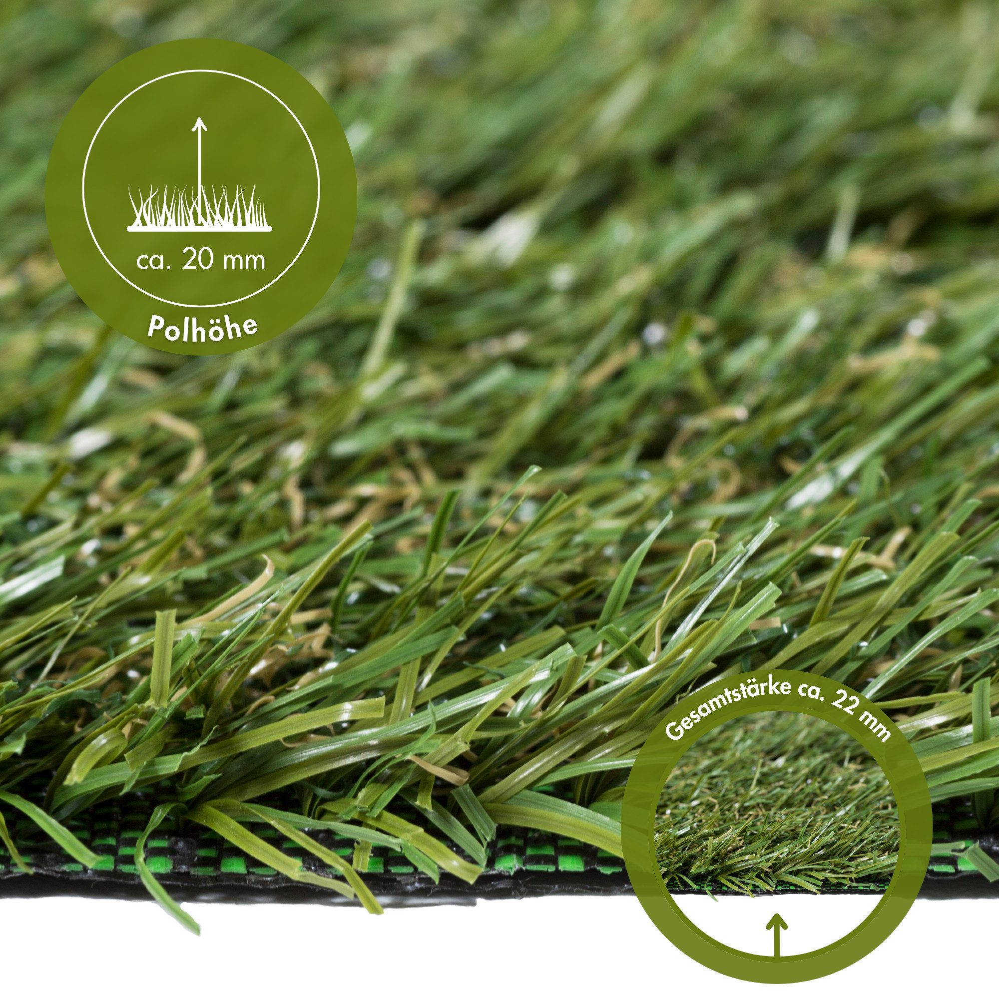 my home Kunstgras Havanna voor balkon & terras, realistische graslook, met drainagegaten