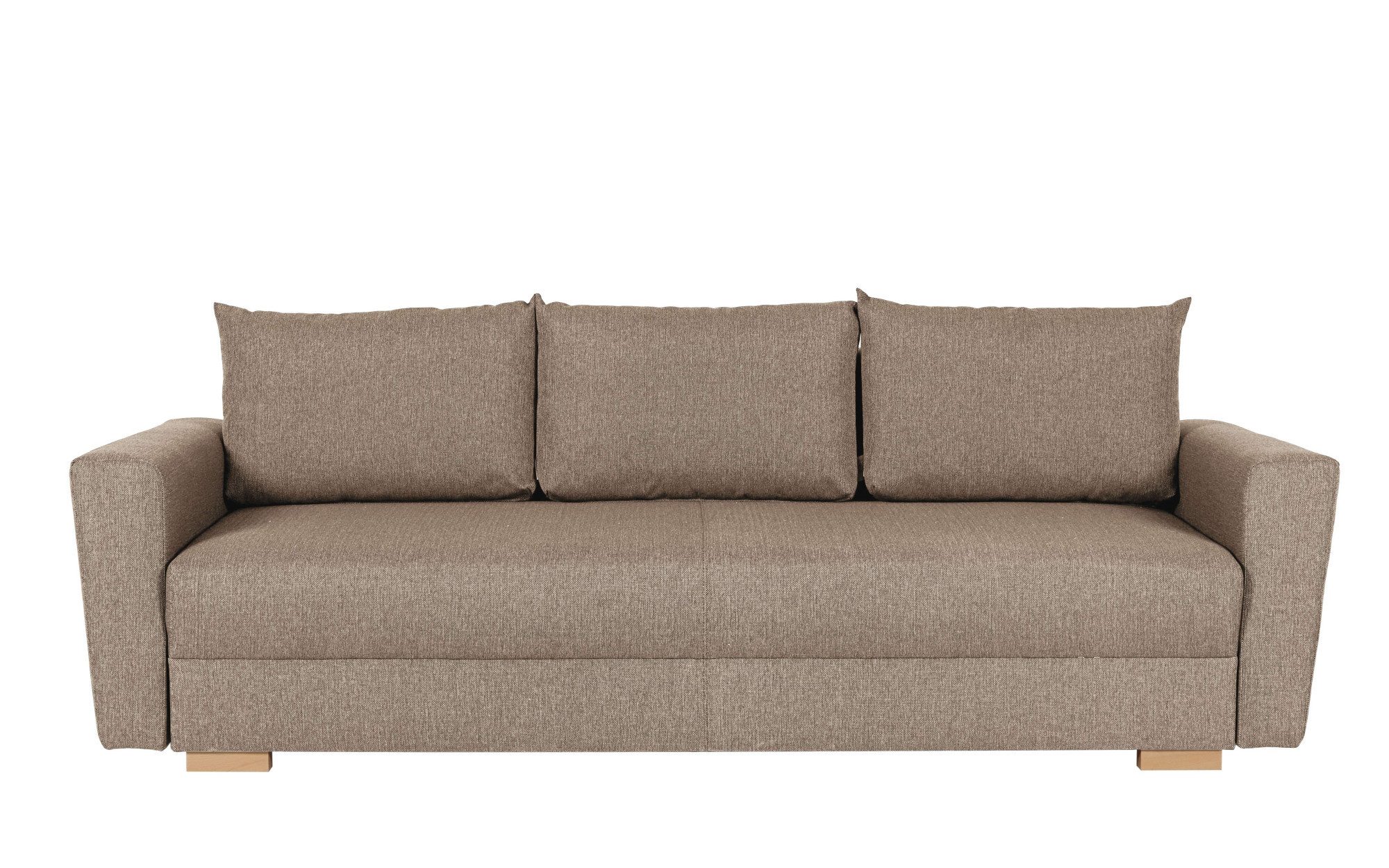INOSIGN 3-zitsbank MAGHERA slaapbank met bedlade, van hoogwaardige afwerking met golfvering, corduroy en structuur bekleding, b/h/d 230/92,5/79 cm