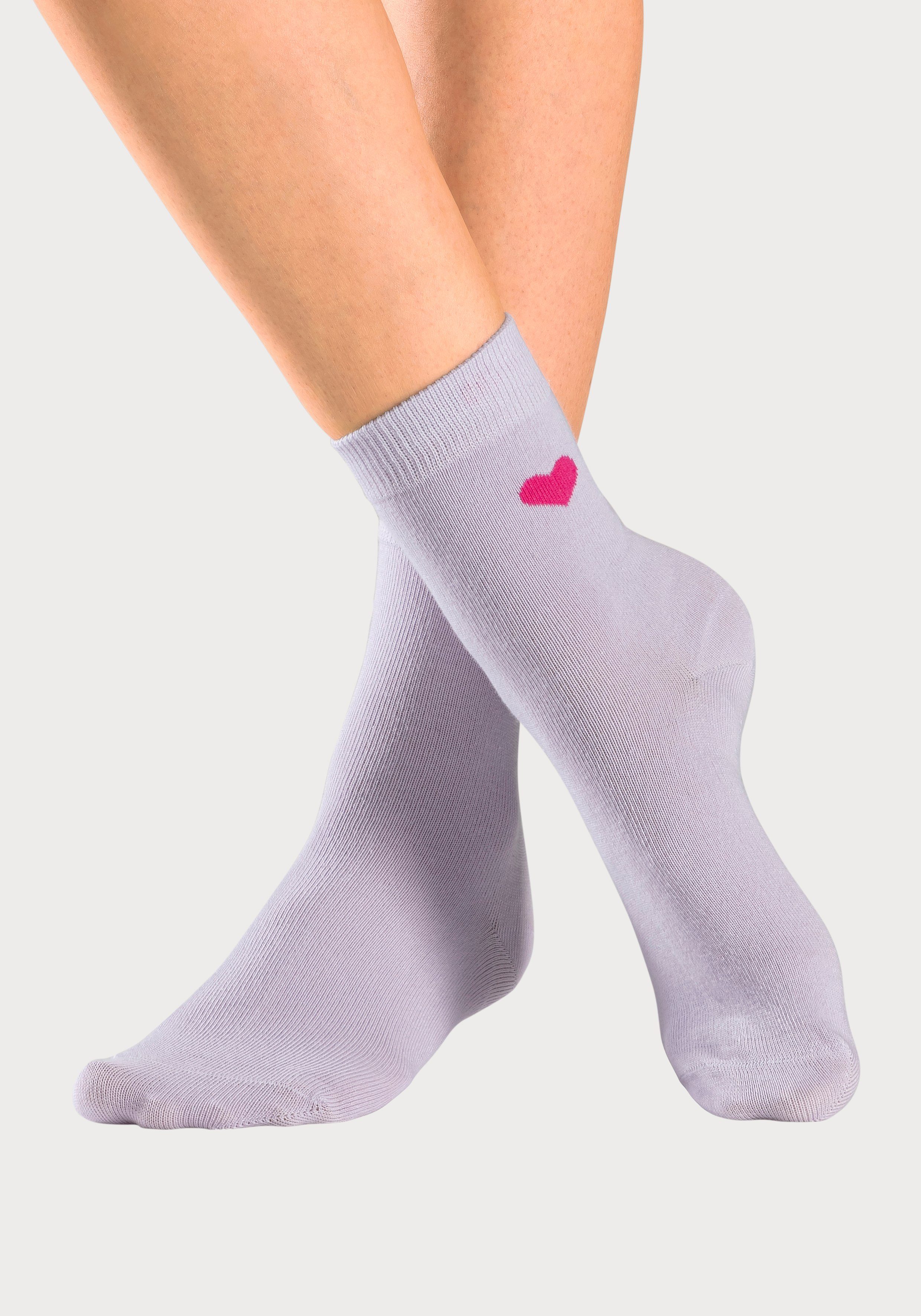 Lascana Basic sokken Cadeau Valentijnsdag in geschenkdoos voor valentijnsdag (box, 7 paar)