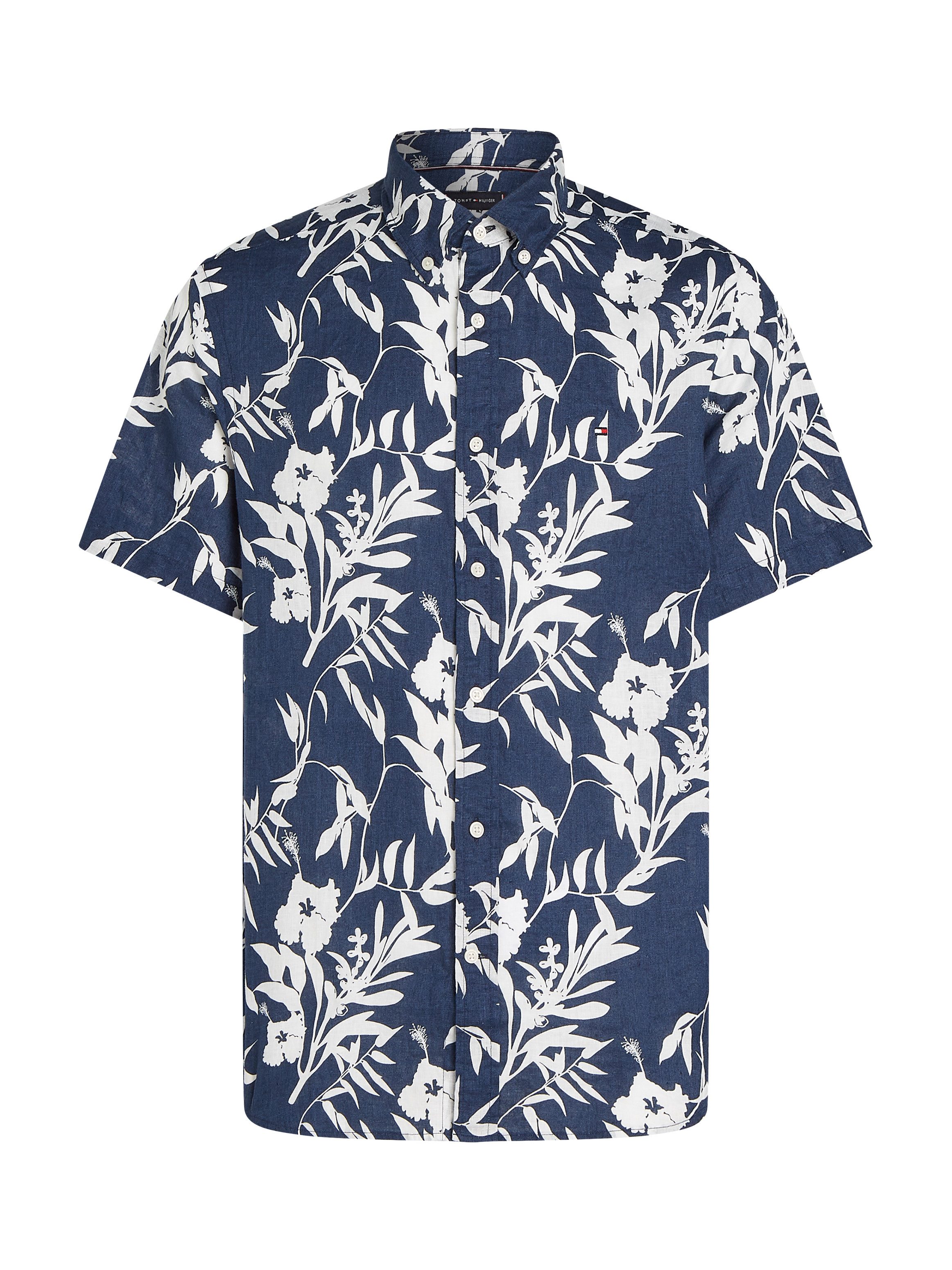 Tommy Hilfiger Linnen overhemd LINEN TROPICAL PRT SS RF SHIRT