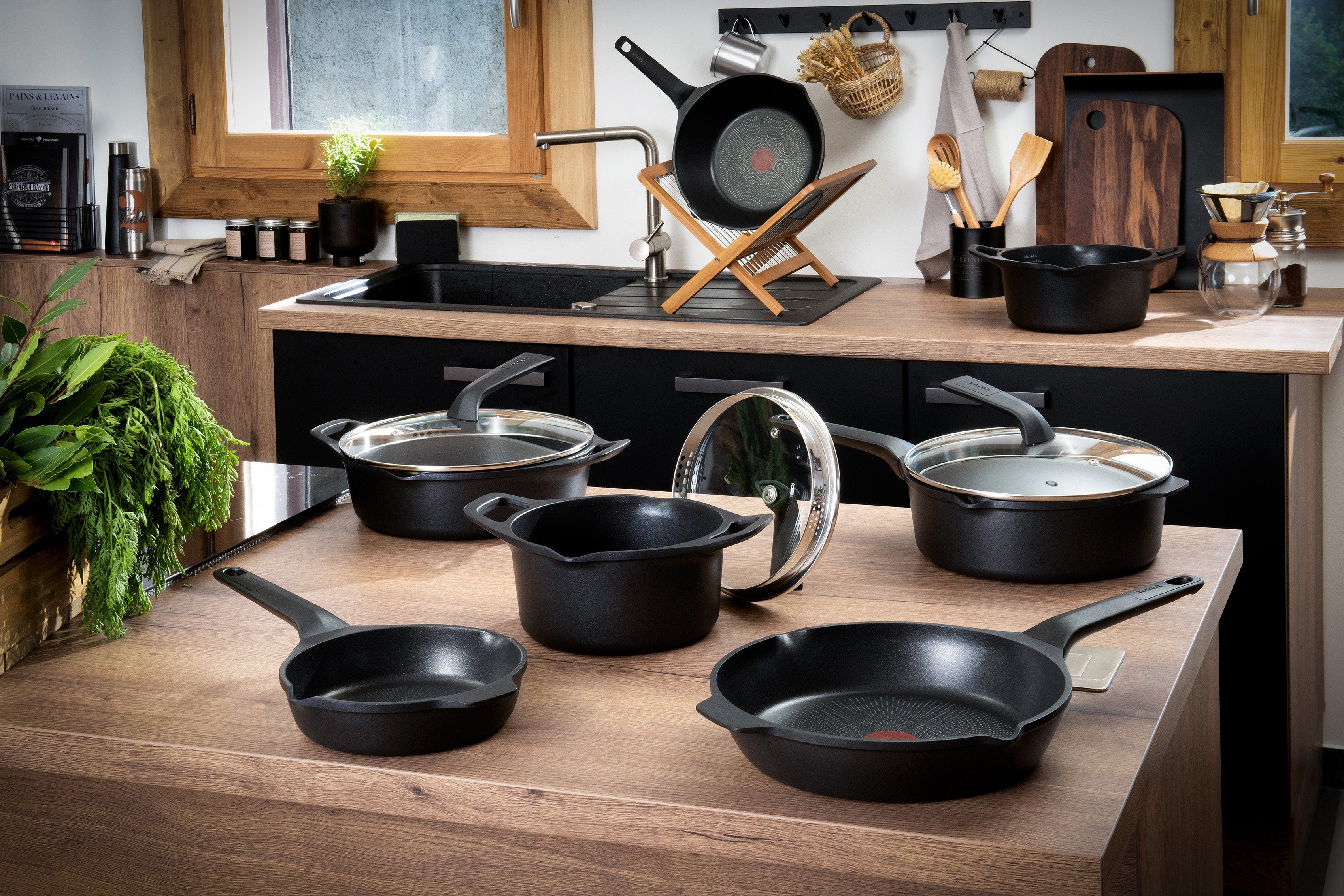Tefal Koekenpan Robusto inductiepan Thermo-signaal bij ideale baktemperatuur, geschikt voor alle kookplaten (1-delig)