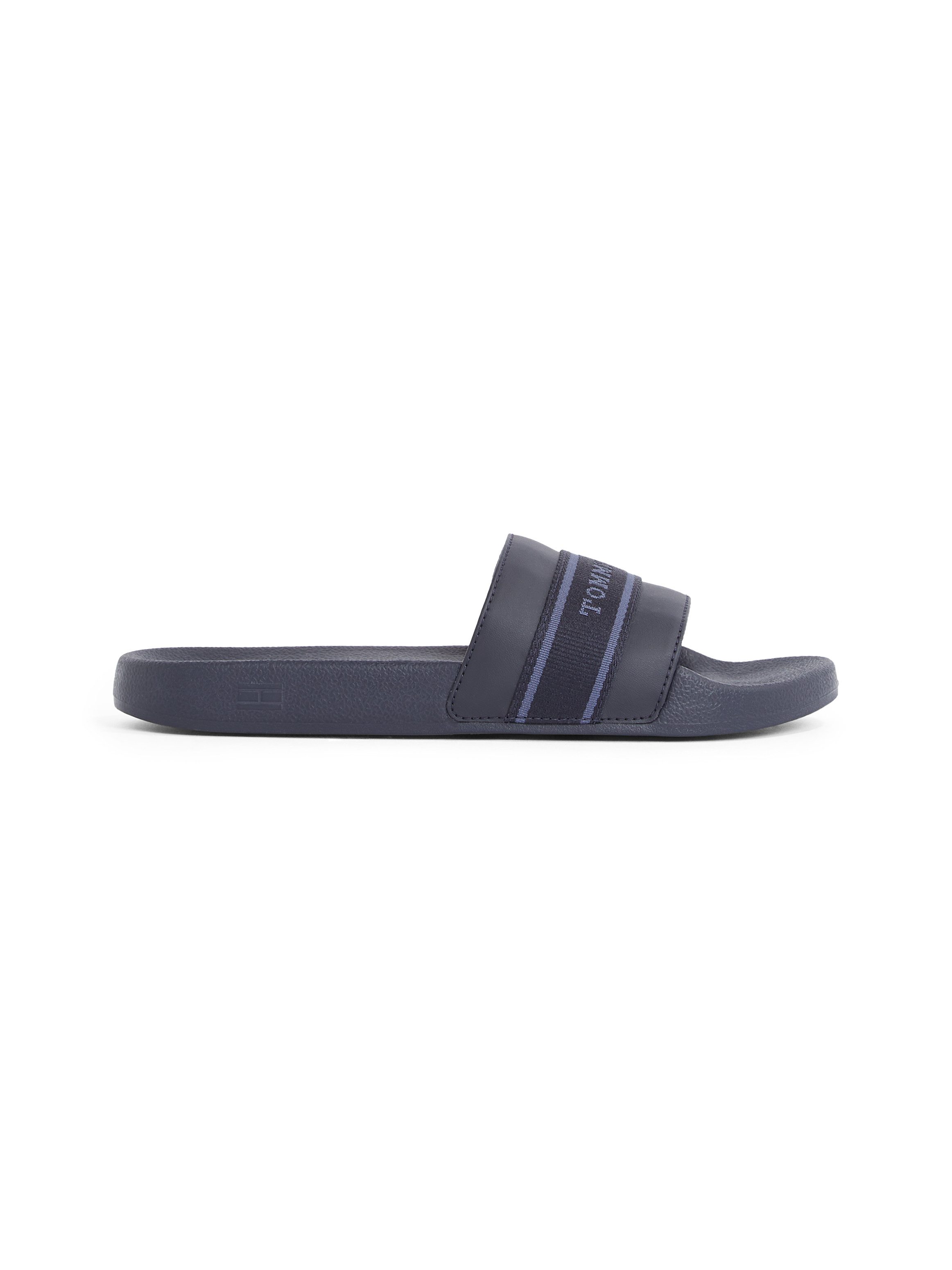 Tommy Hilfiger Slippers HILFIGER POOLSIDE WITH WEBBING , plateau, zomer-mode, comfort-schoen, flats met textielband