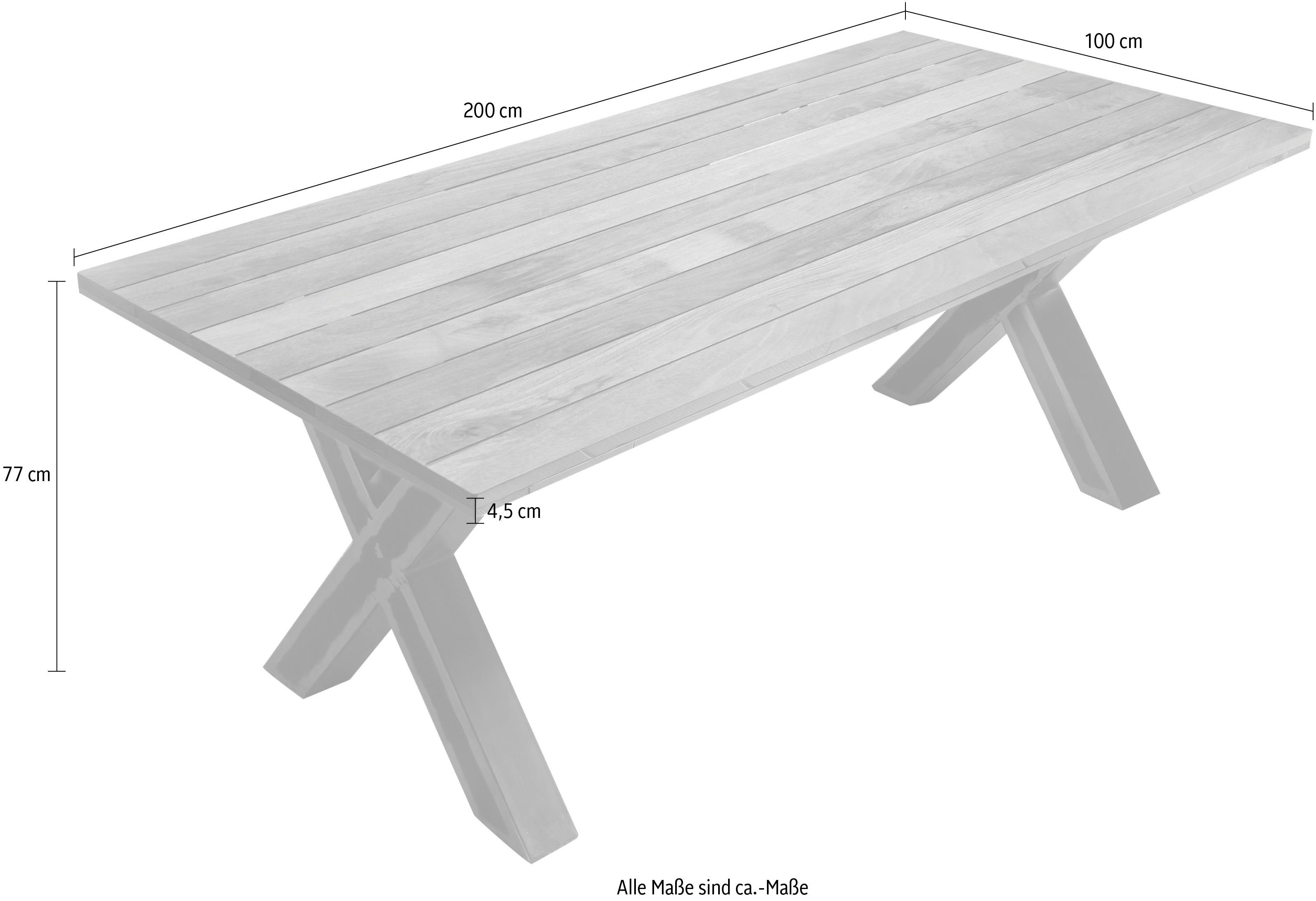 Home affaire Eettafel Aletsch gemaakt van onbehandeld hout, gerecycled steigerhout