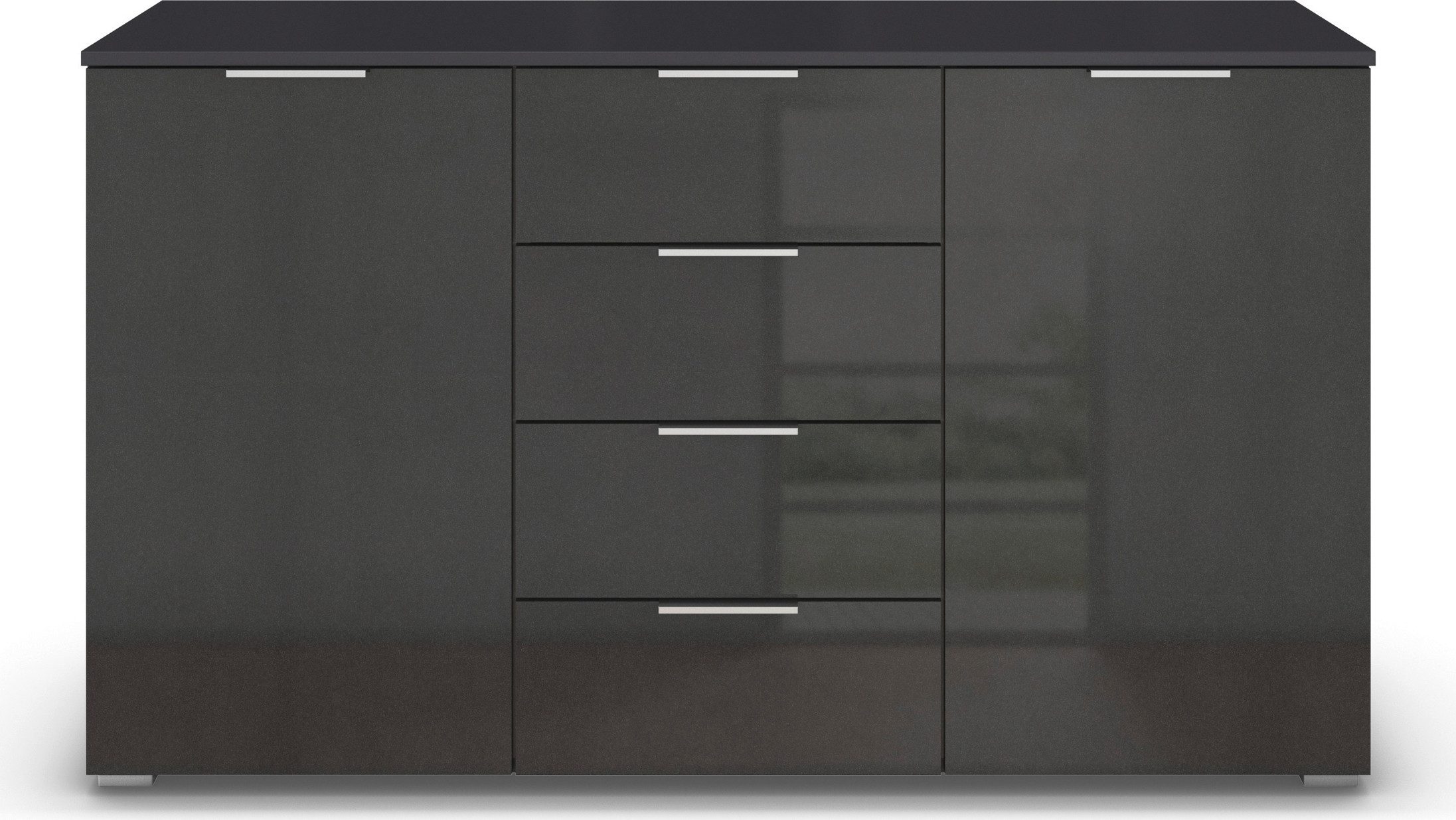 rauch Kast met laden en deuren Sideboard AGORDO met decor- of hoogglansfront met 4 lades en 2 deuren en metalen grepen made in germany