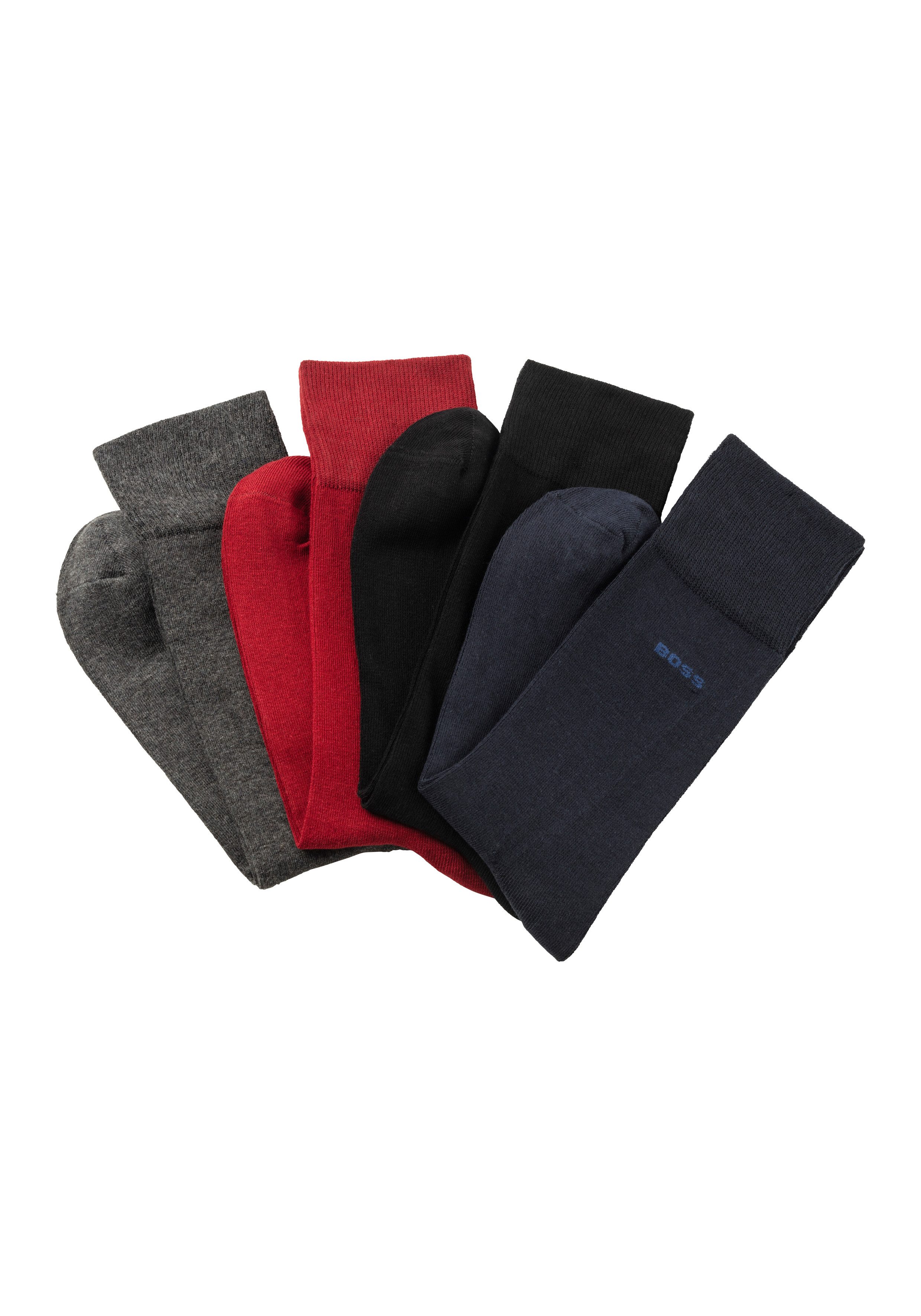 BOSS Sokken 3P RS GiftSet Uni CC met boss borduring op de tailleband (4 paar, Set van 4) heren sokken maat 40-46 multicolor