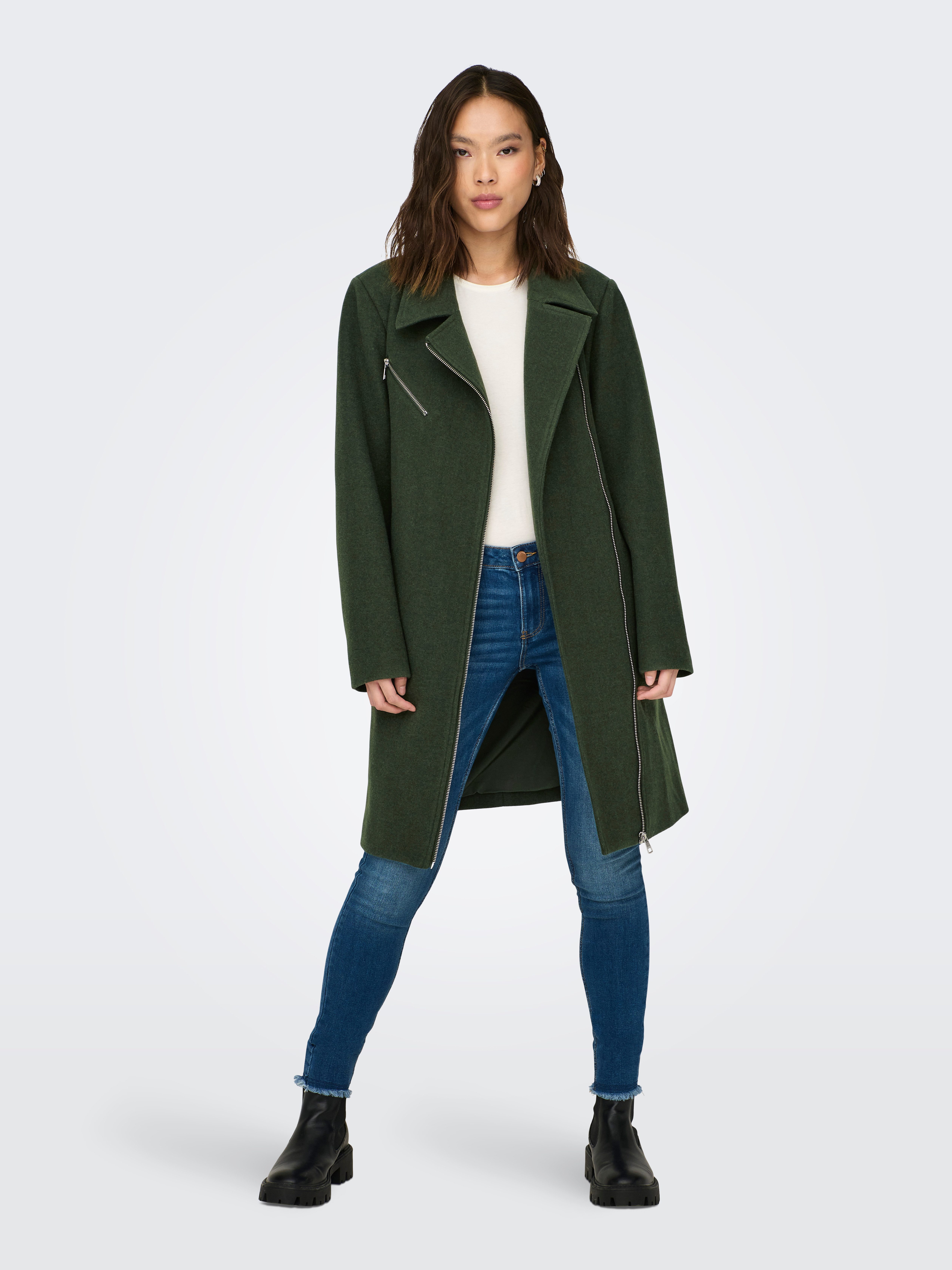 Only Korte jas ONLEMILY ZIP BIKER COAT OTW