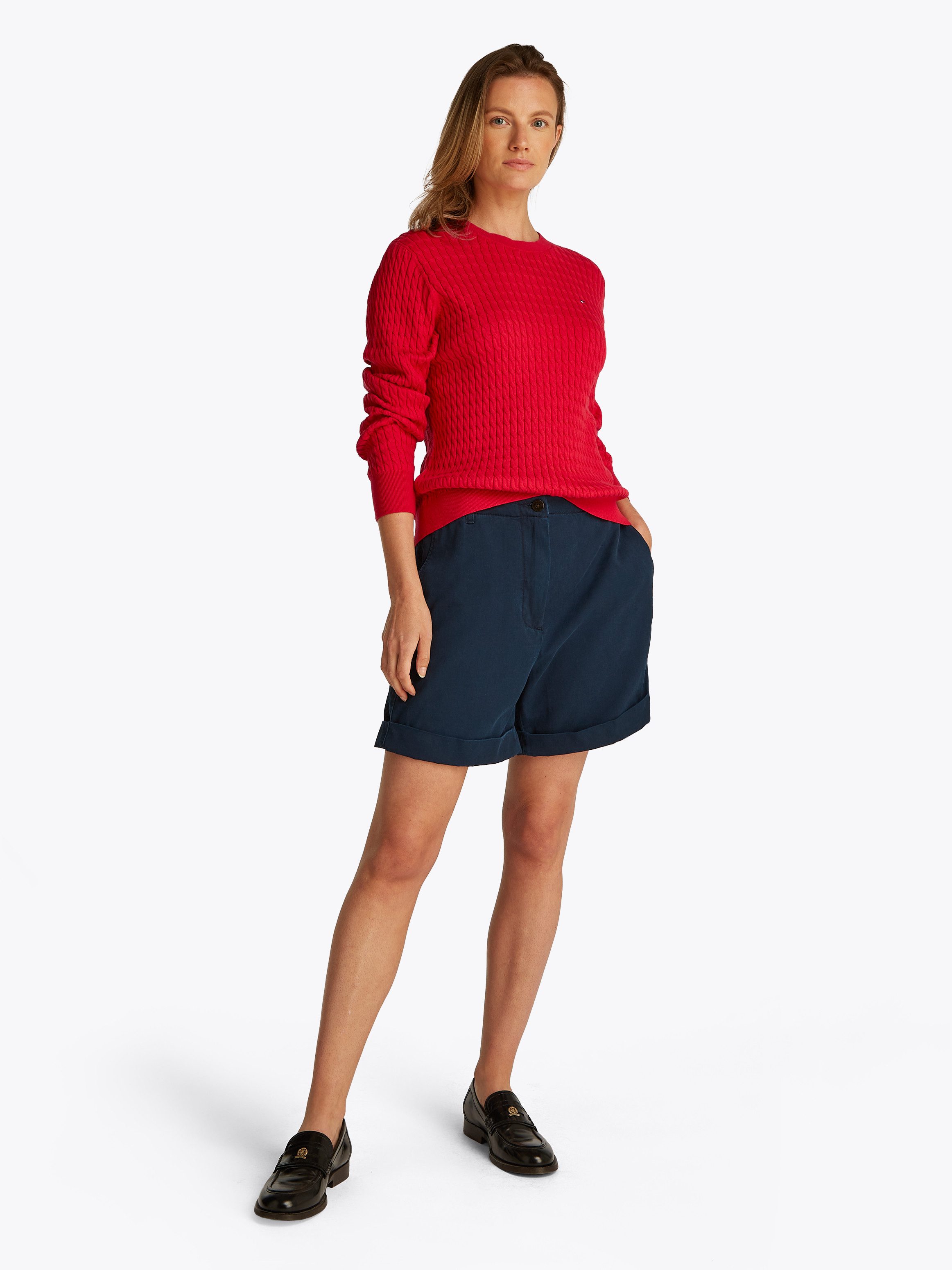 Tommy Hilfiger Trui met ronde hals CO CABLE C-NK LS SWEATER