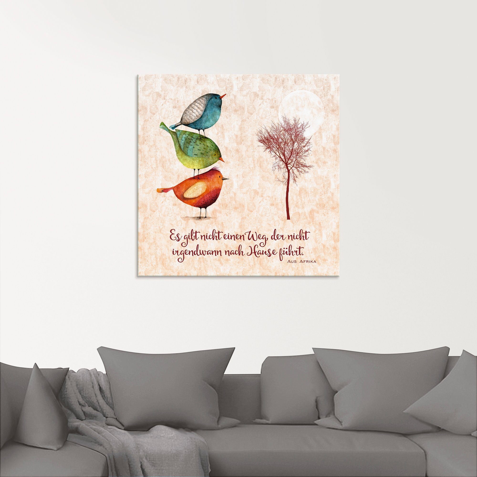 Artland Print op glas Levenswijsheid thuis in verschillende maten