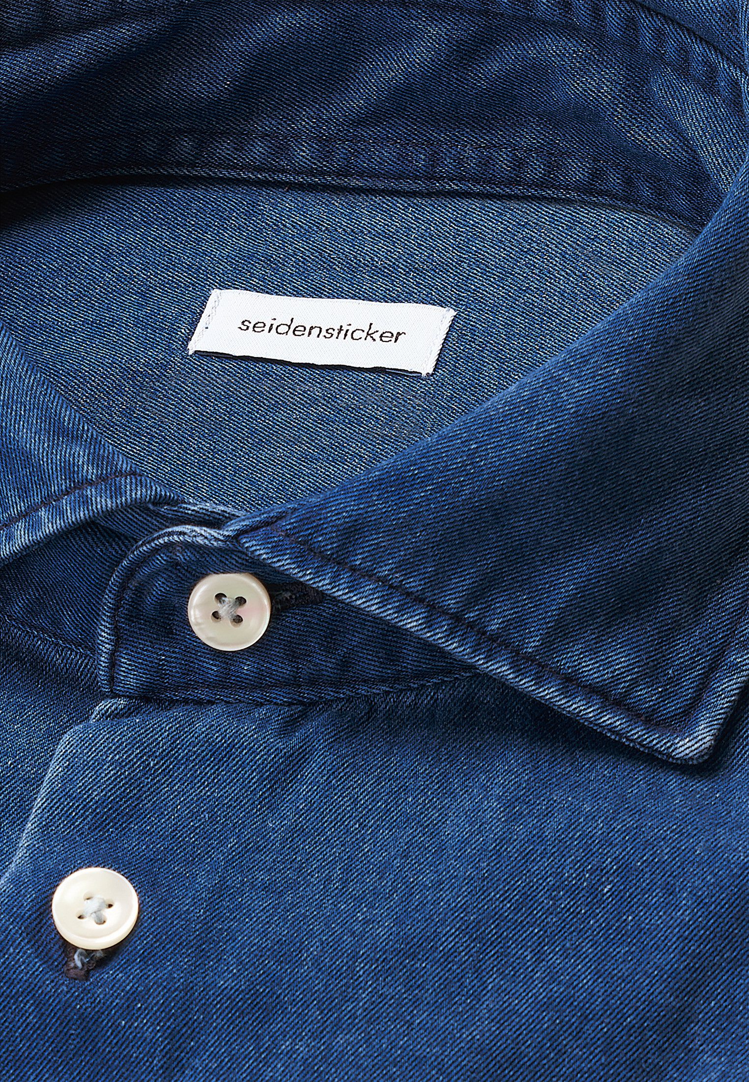 seidensticker Businessoverhemd Zwarte roos Regular 1/1 Kent kraag denim