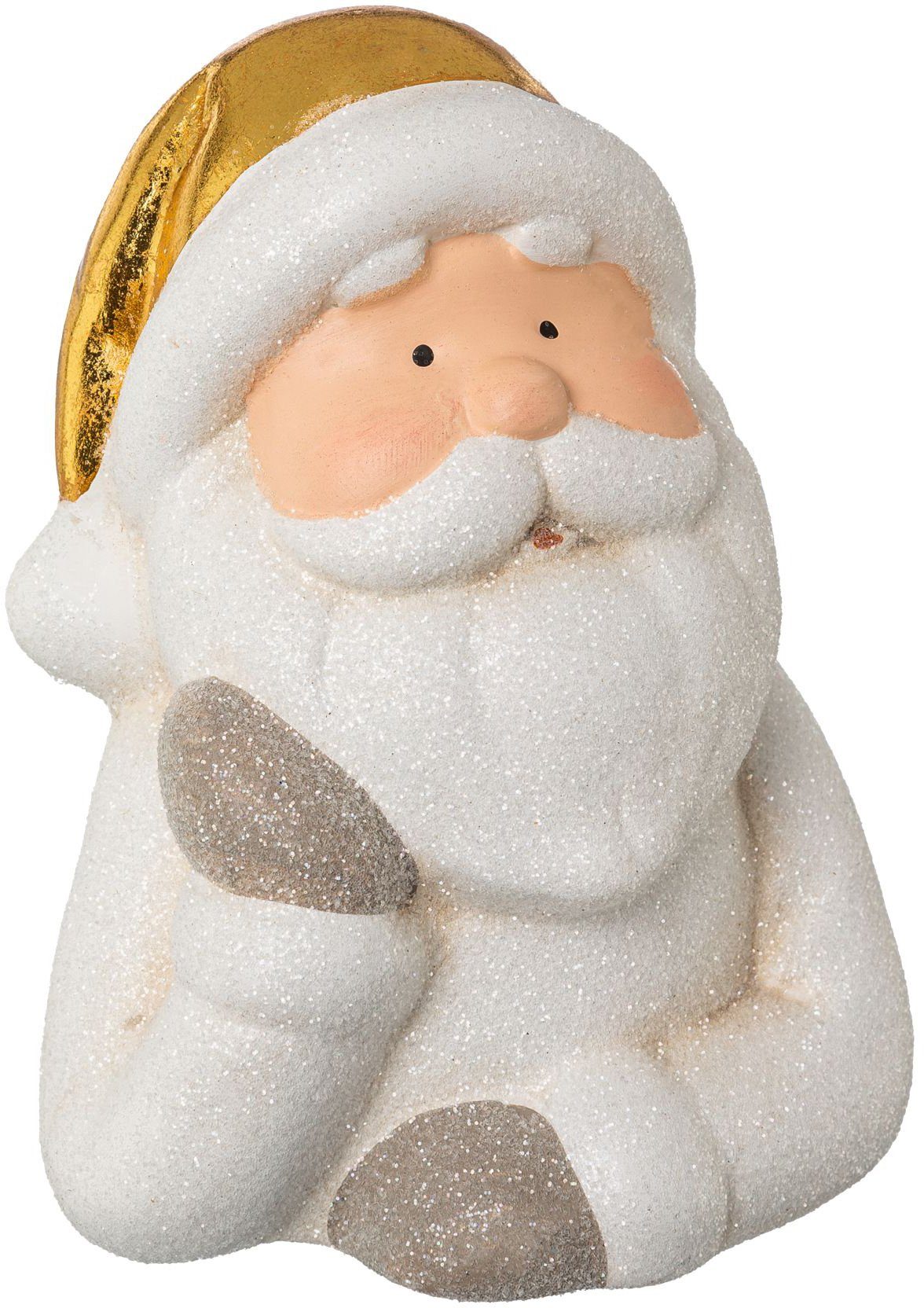 Creativ home Kerstman Kerst versiering van keramiek, hoogte ca. 14,5 cm (set, 2 stuks)