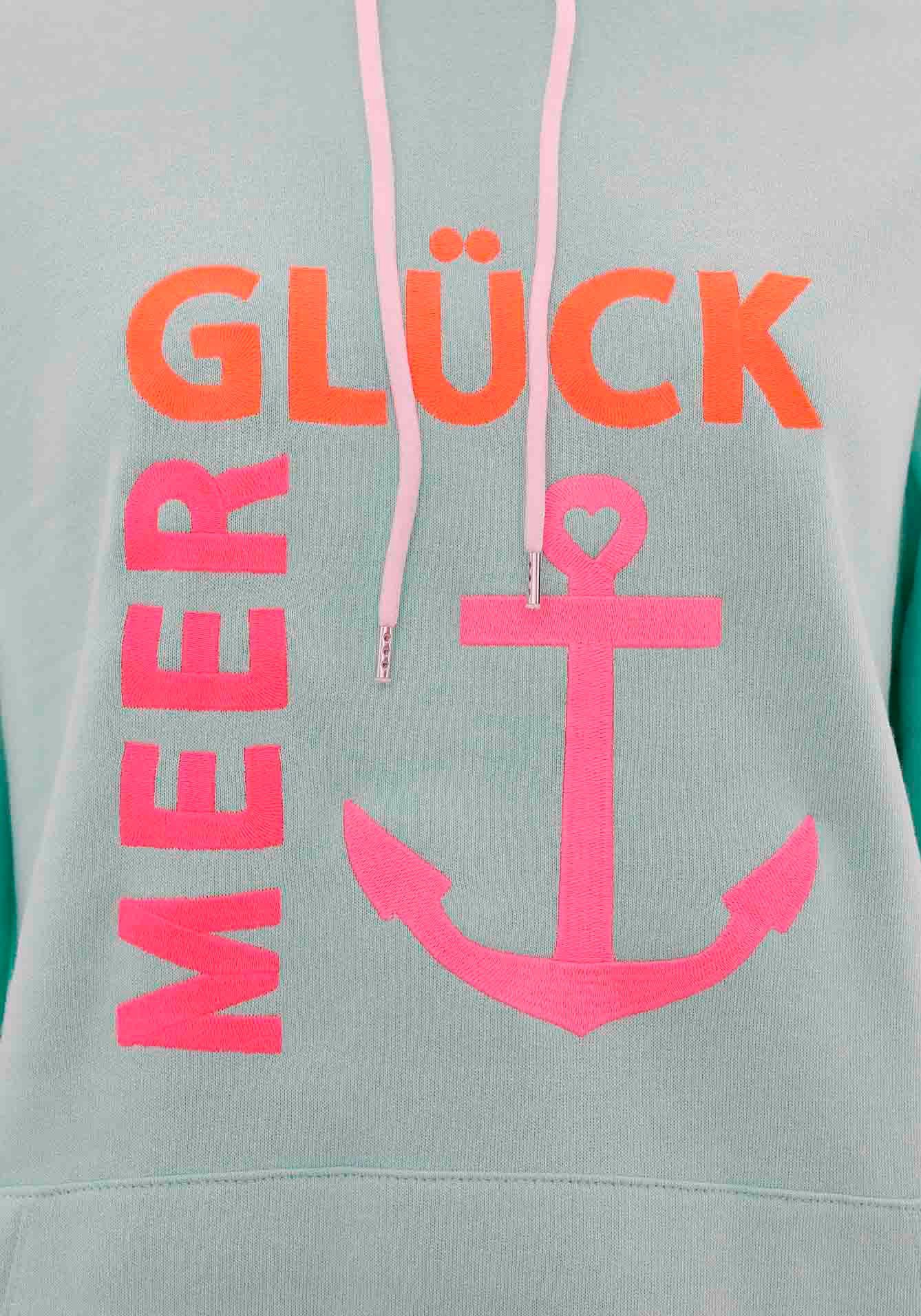 Zwillingsherz Sweatshirt met capuchon, frontprint, rugprint