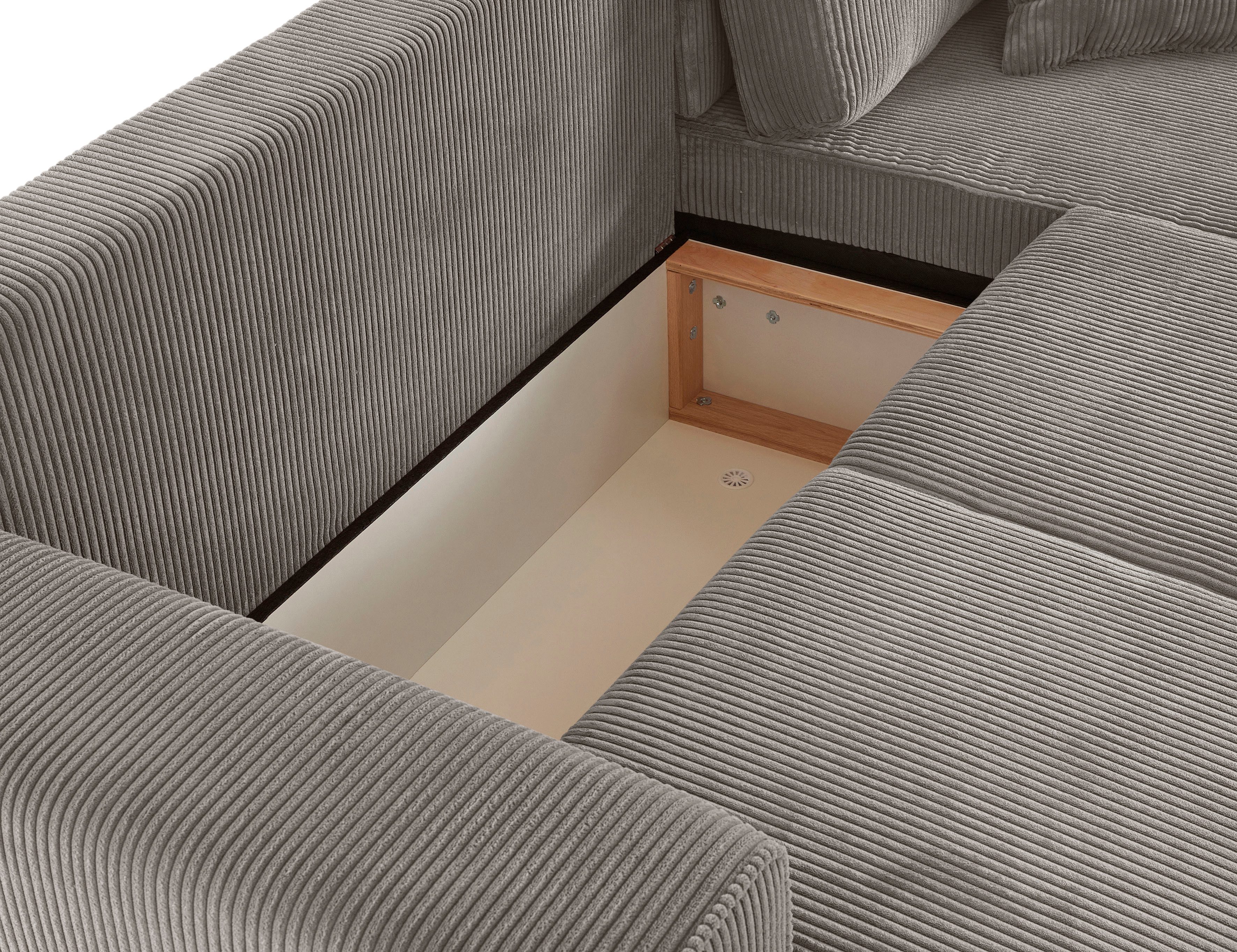 Guido Maria Kretschmer Home&Living Hoekbank Györ L-vorm, optioneel met bedfunctie en bedlade inclusief 2 sierkussens
