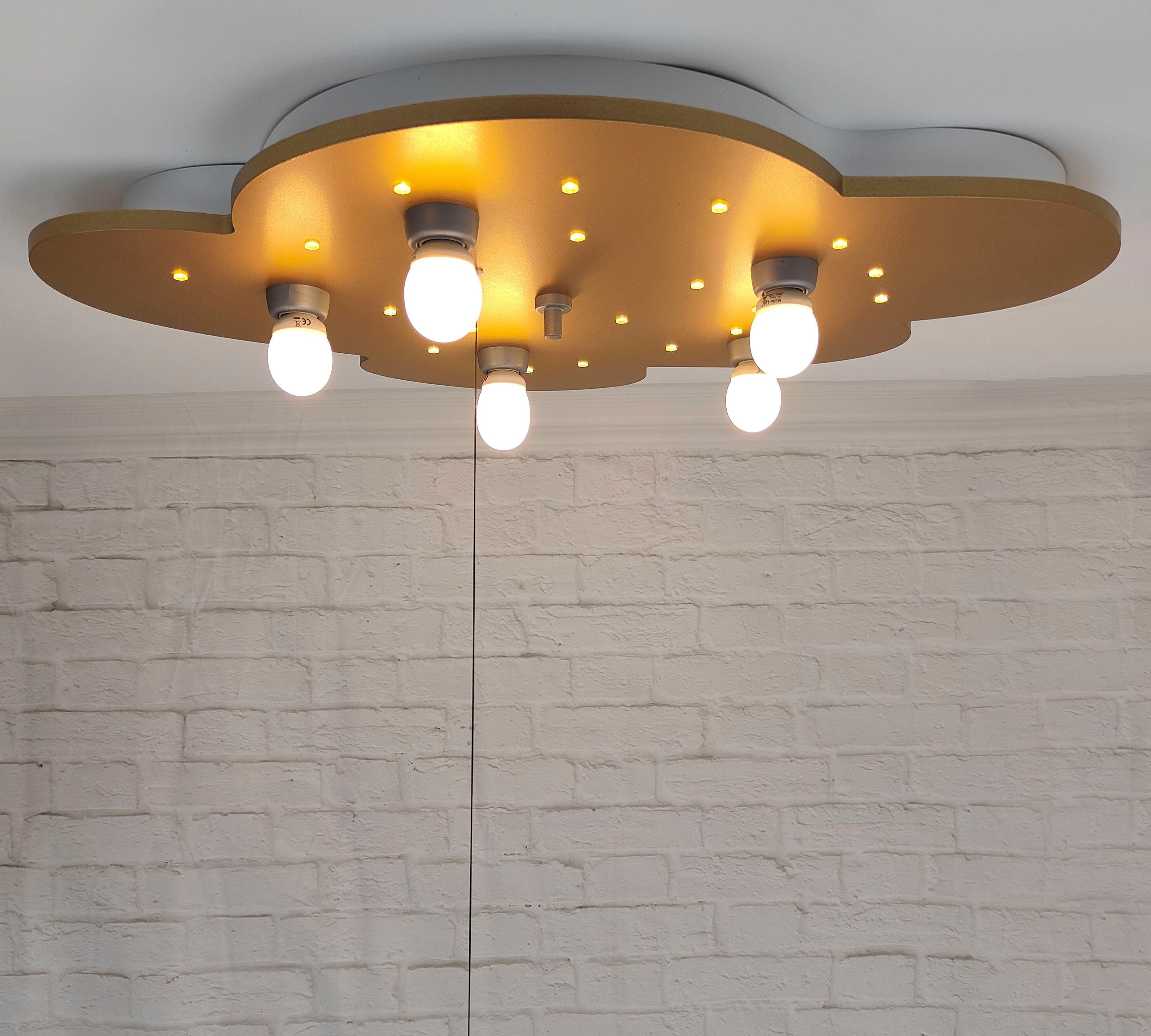 niermann Plafondlamp Wolke, Gold E14 fittingen voor eenvoudige lichtbronwisseling (1 stuk)