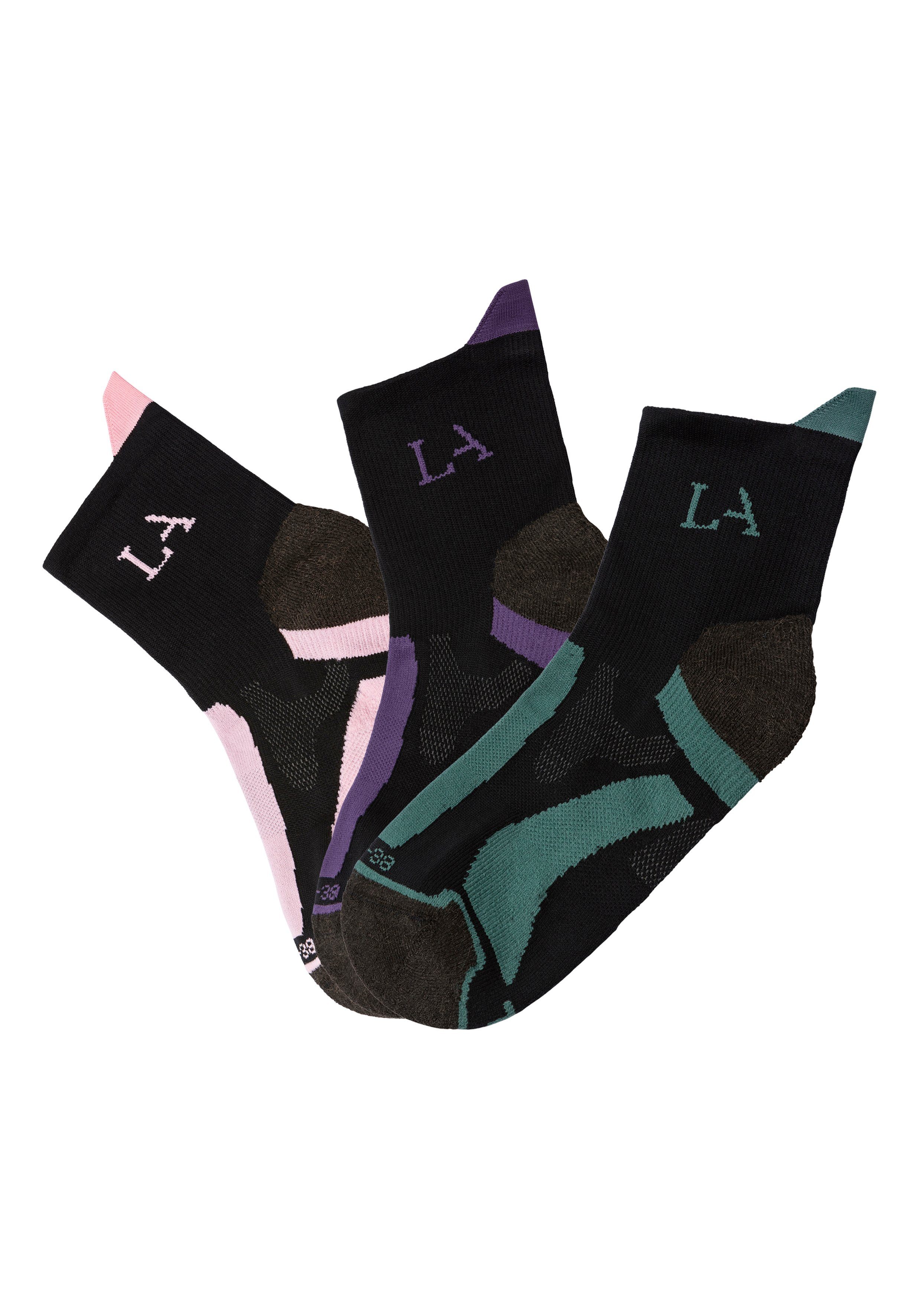 active by Lascana Wandelsokken met versterkte belastingzones (set, 3 paar)