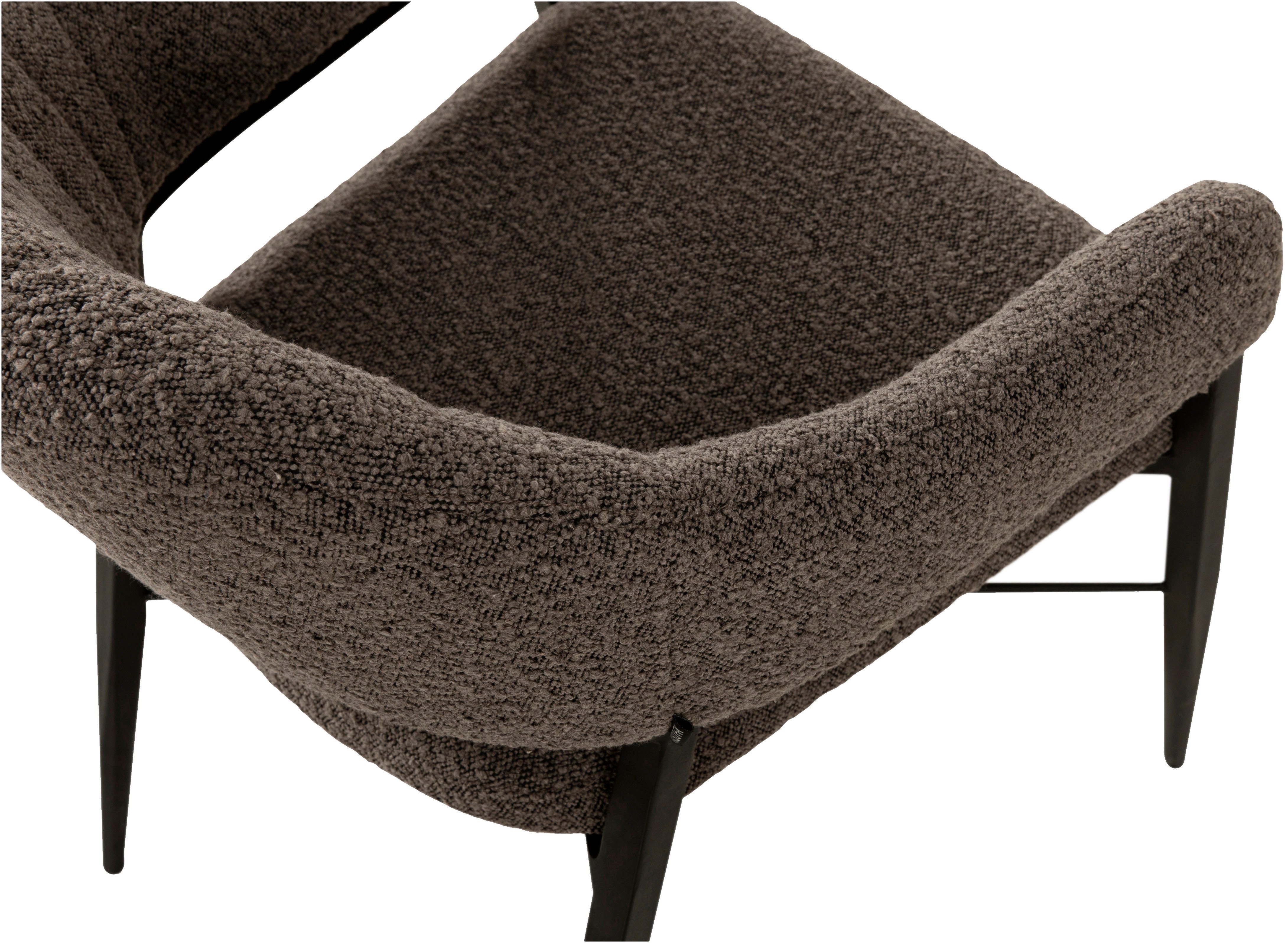 OMG Design Stoel met armleuningen Roma comfortabele eetkamerstoel, gestoffeerde stoel met bouclé bekleding
