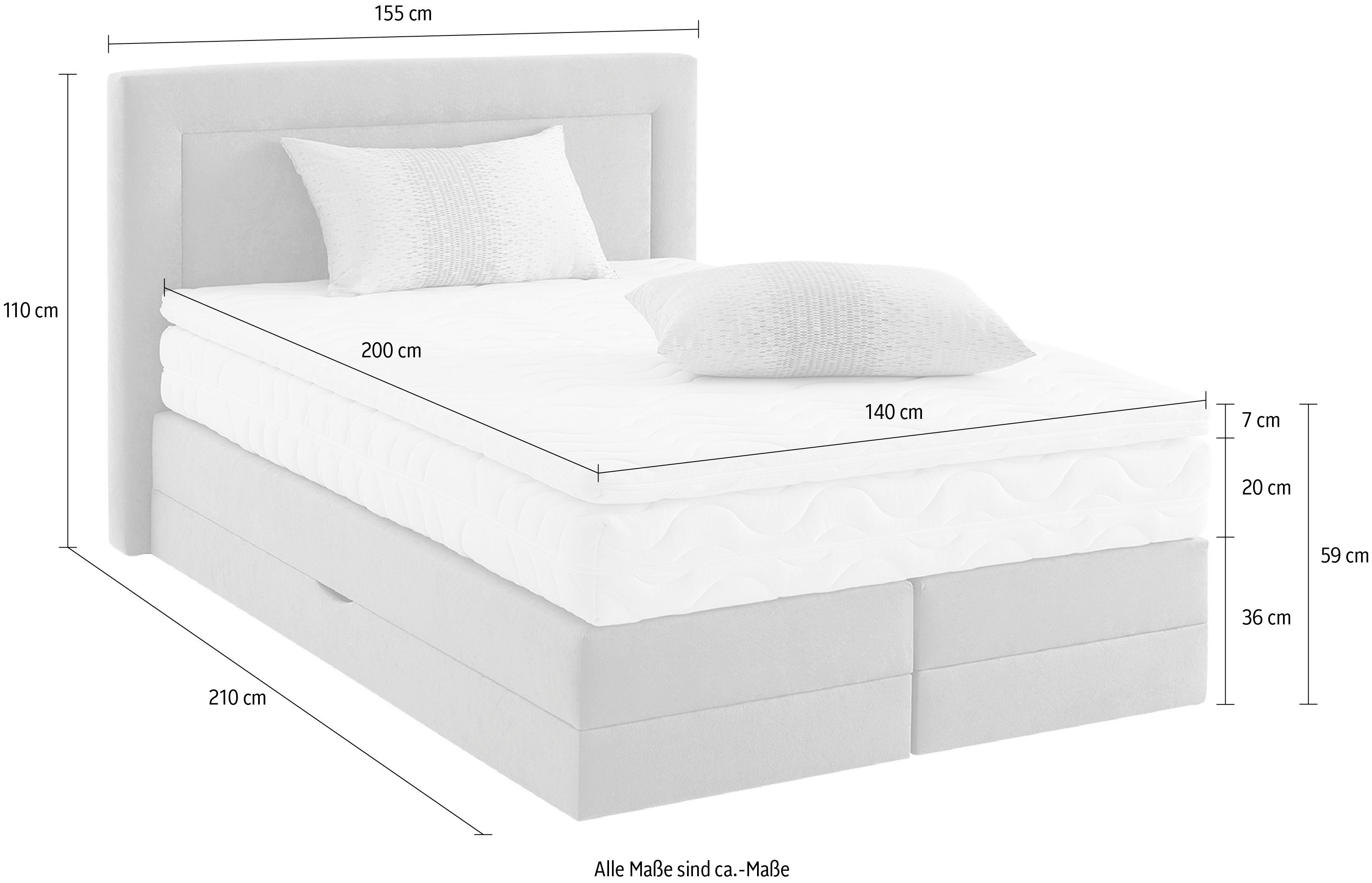 Westfalia Polsterbetten Boxspring naar keuze met bedkist en topmatras