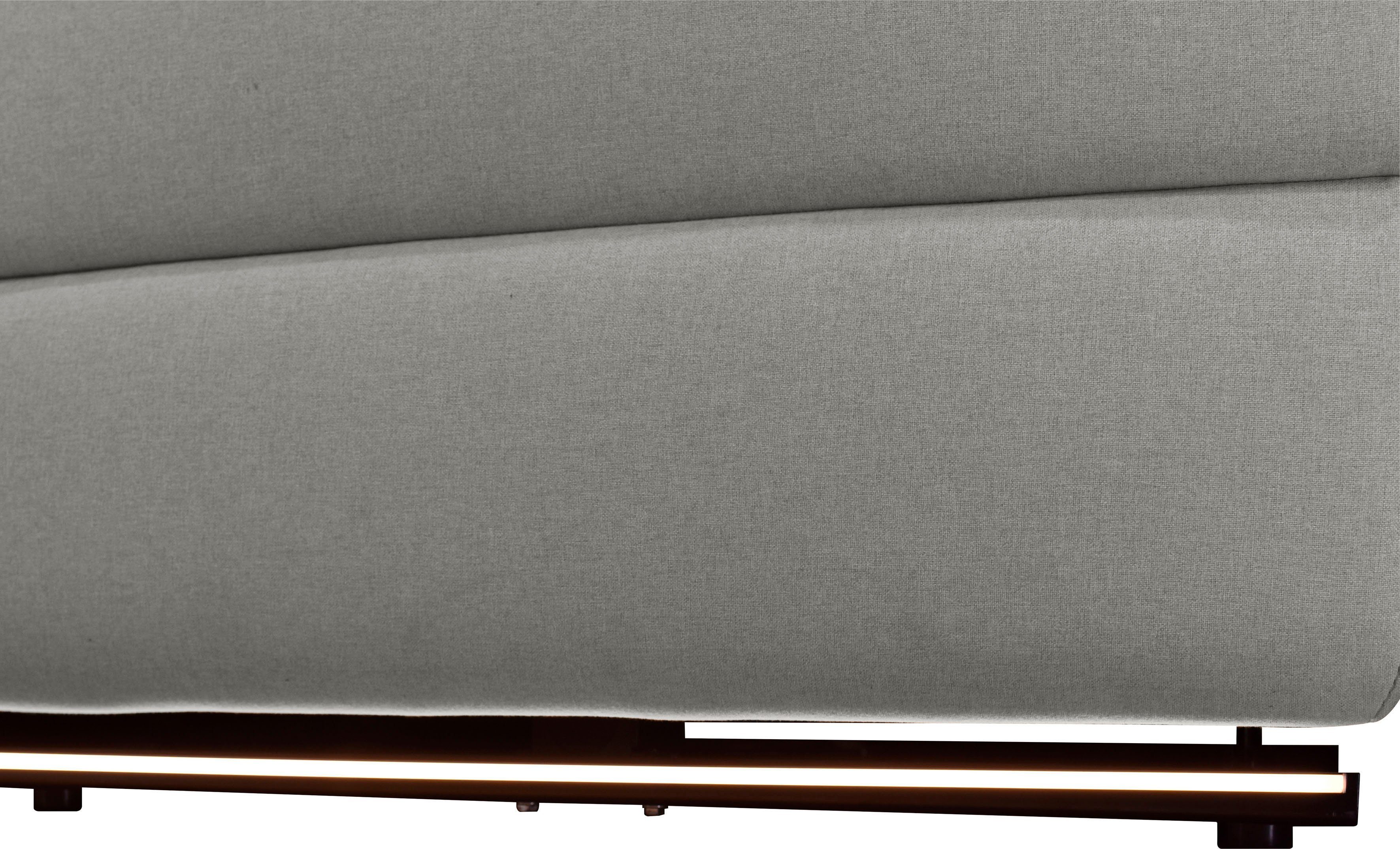 Places of Style Hoekbank Pareli, L-model, 259 cm, met récamier, echt leer, imitatieleer, weefstof