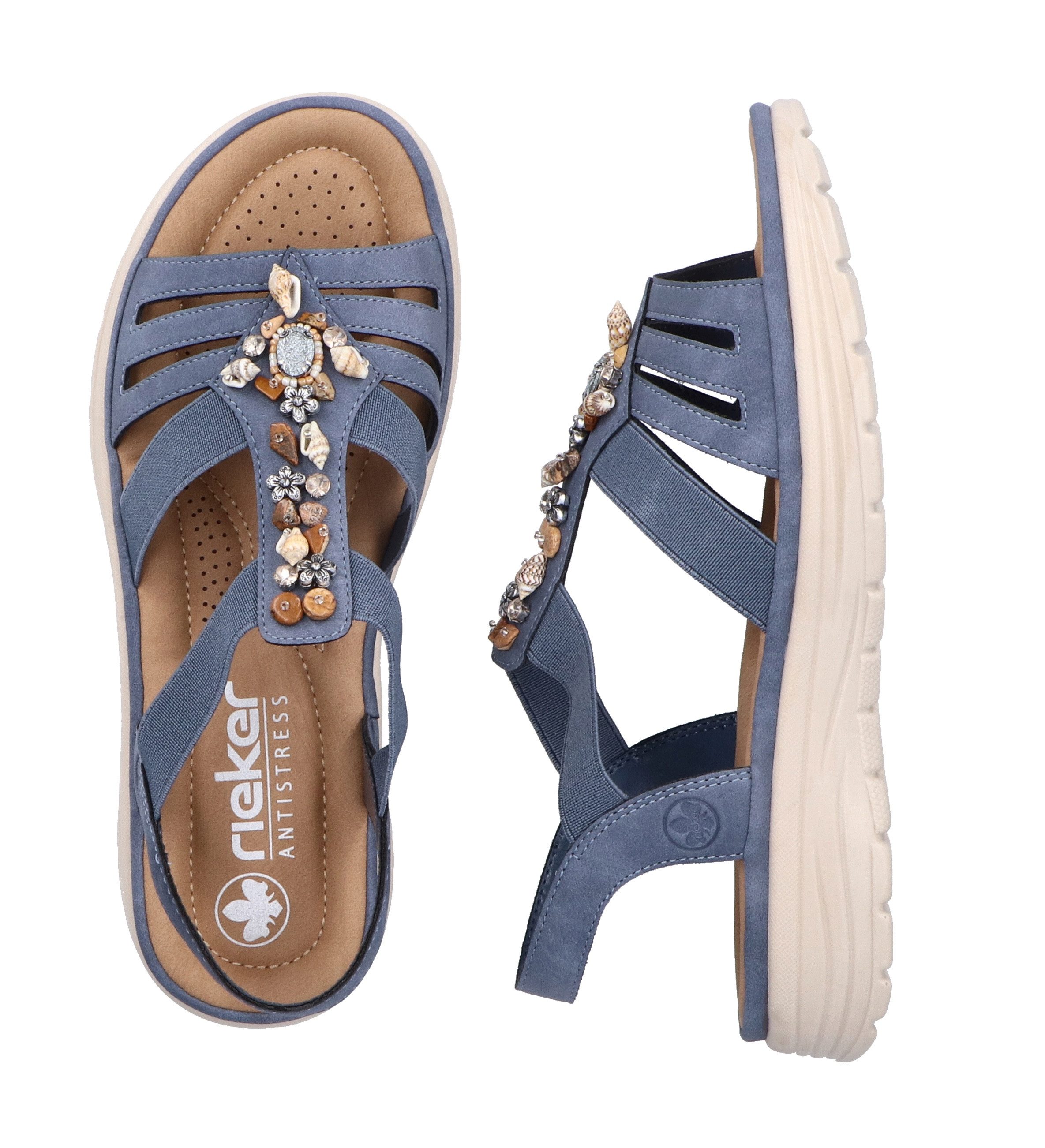 Rieker Sandalen , zomer schoen, riemchensandalette, sieradenversiering, elastische banden