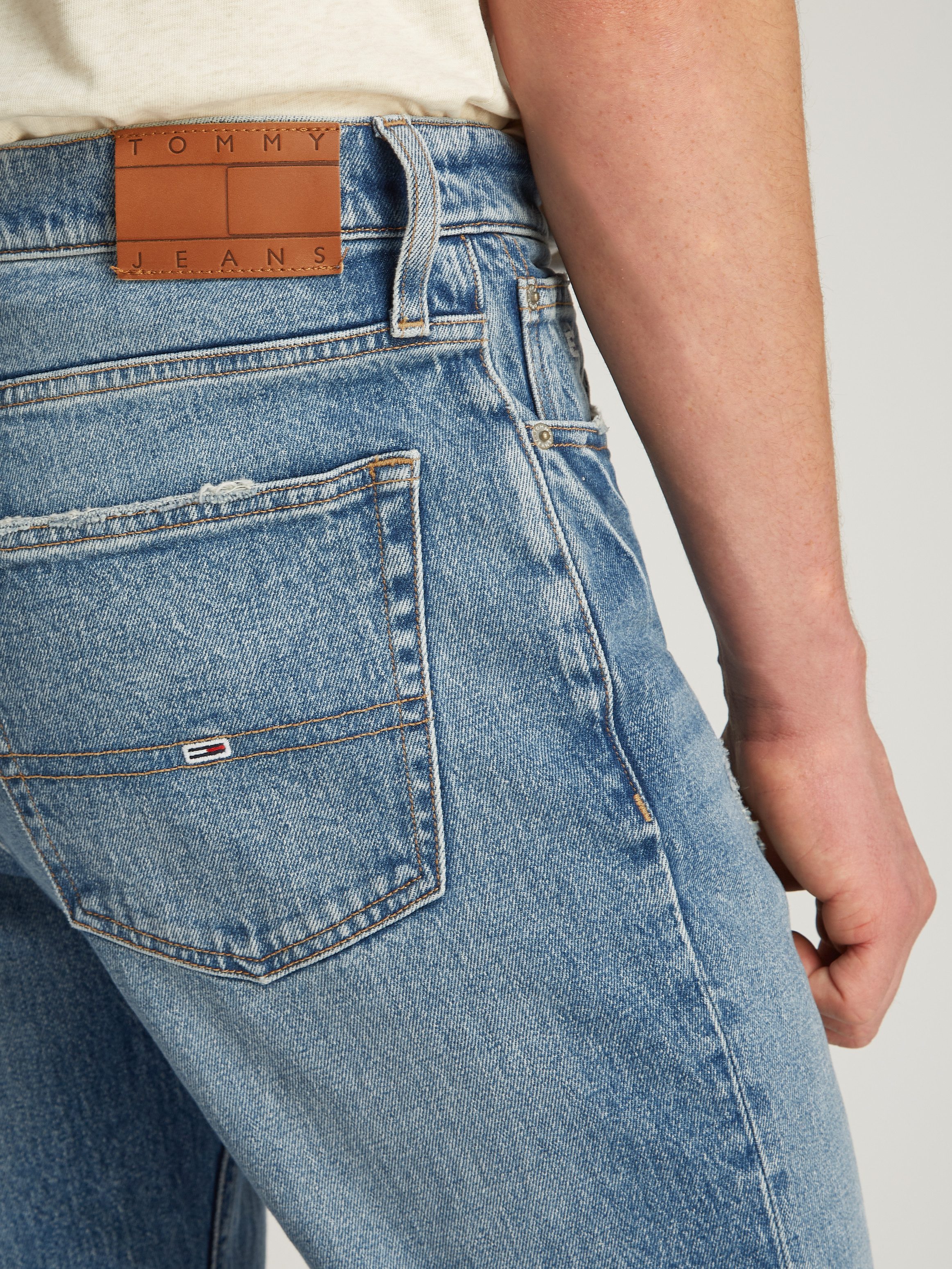 TOMMY JEANS Slim fit jeans RYAN SLIM STRAIGHT met gestempeld logo