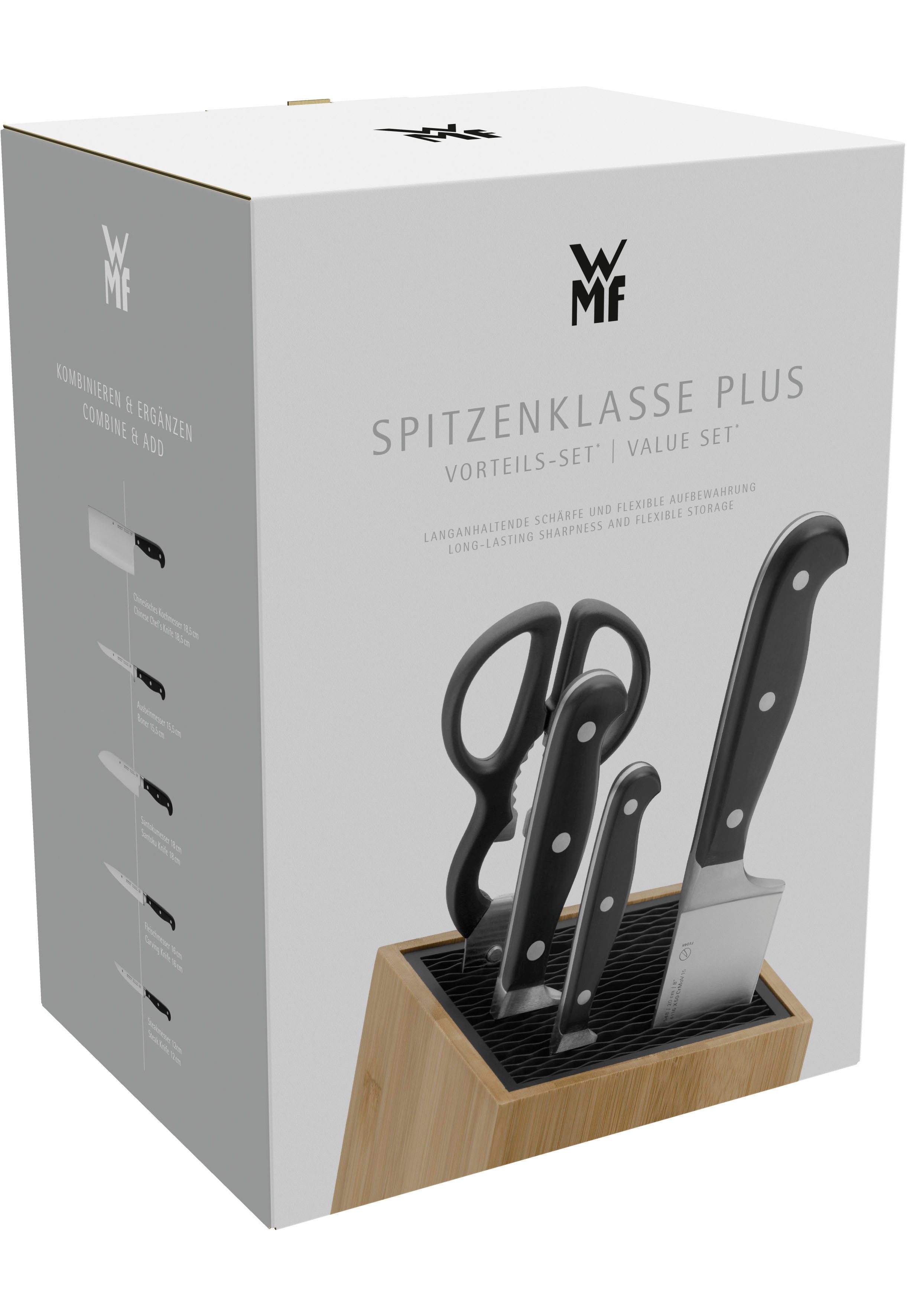 WMF Messenblok Spitzenklasse Plus 5-delig, flextec messenblok, robuuste, duurzame messen (set, 5-delig)