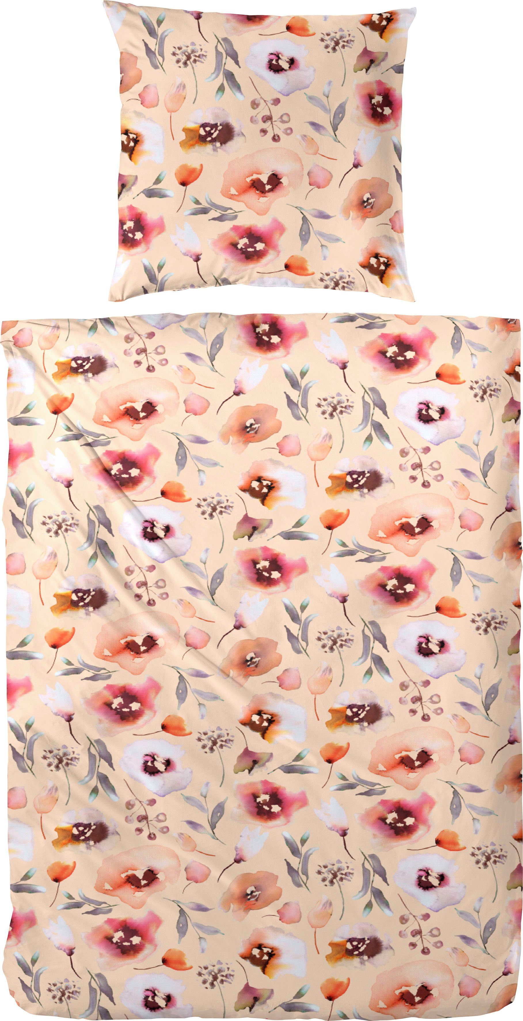 Primera Overtrekset Dotsy met delicate bloemen (2-delig)